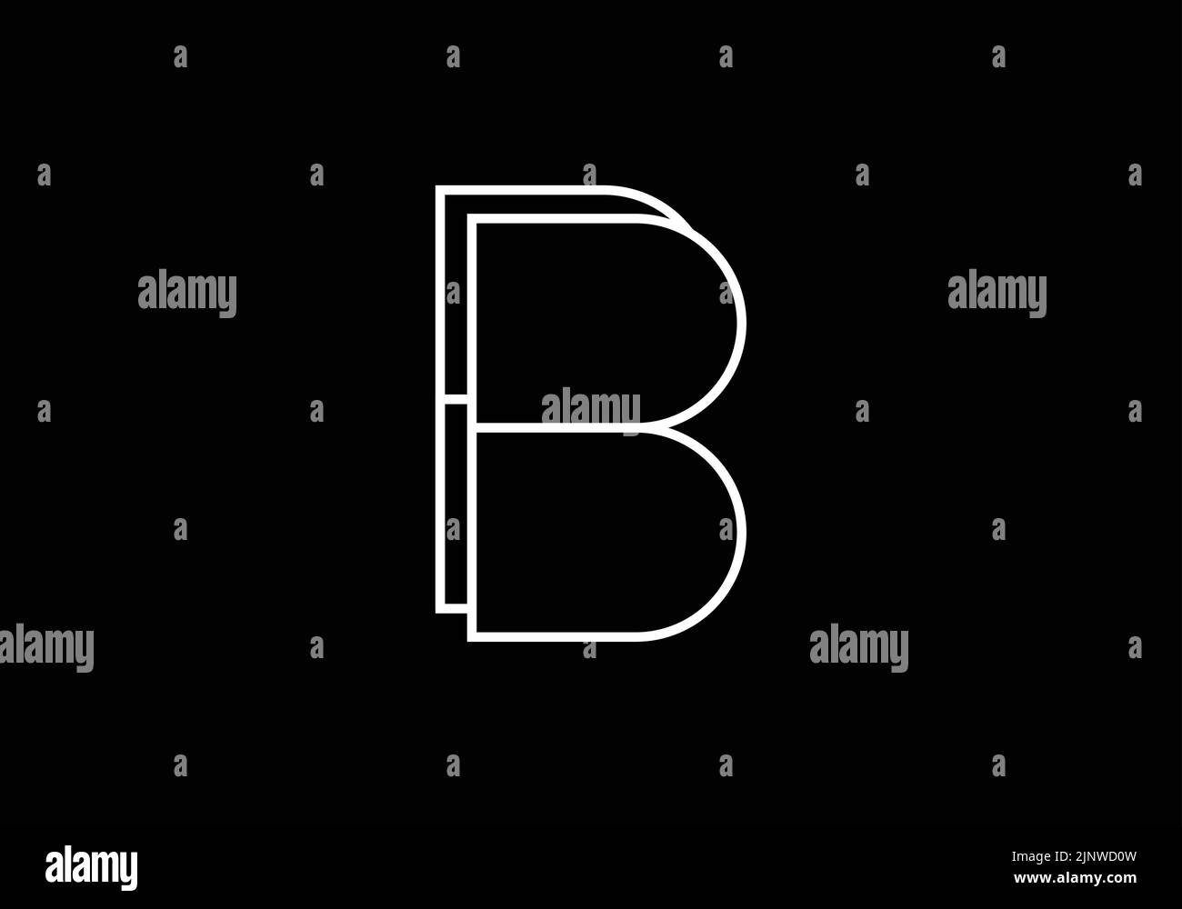 Abstract Alphabets Letters BB or B Logo Stock Vector