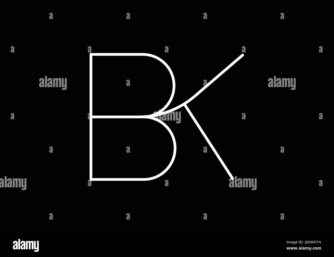 Abstract Alphabets Letters BK or KB Logo Stock Vector