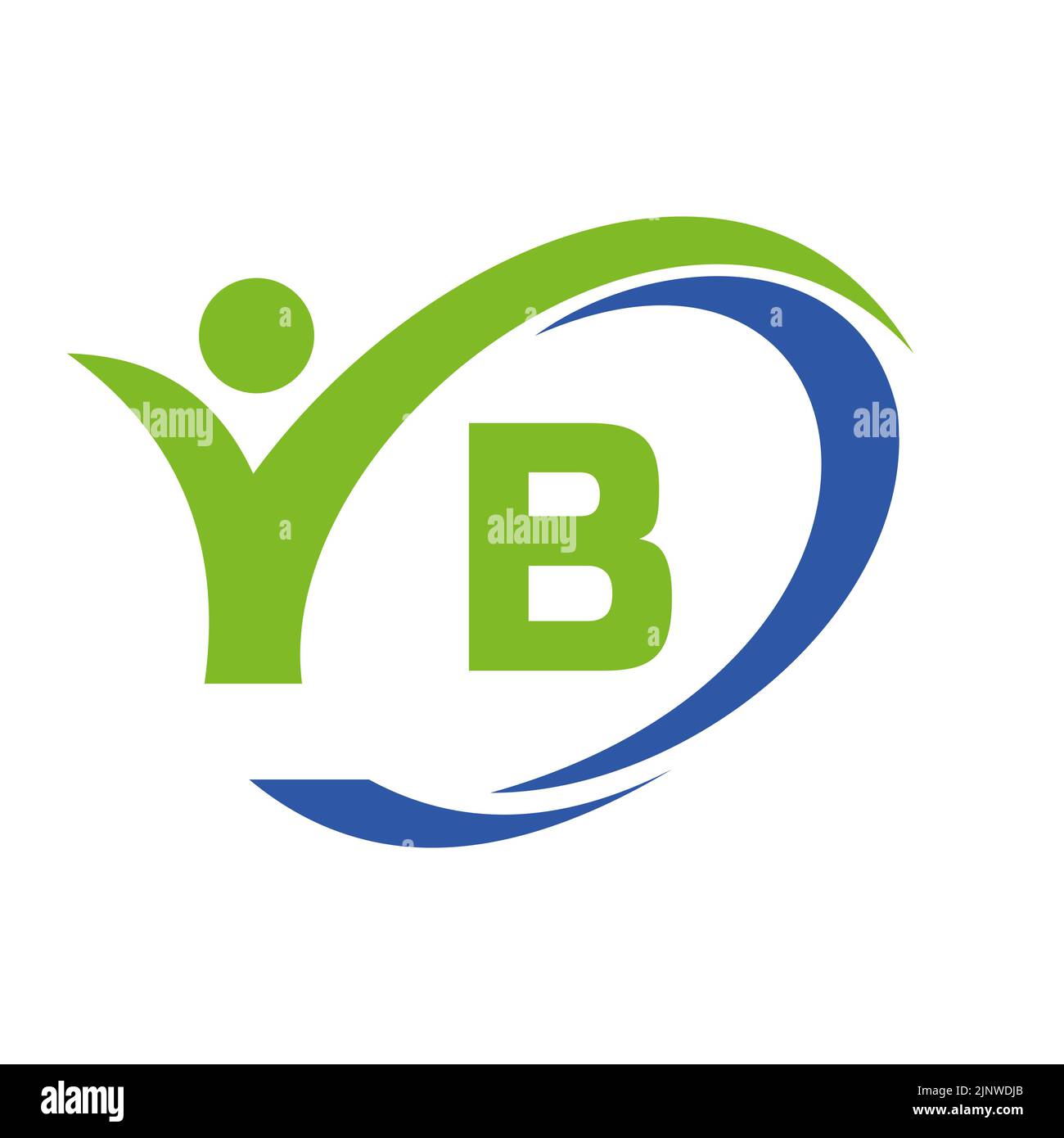 Initial Letter B Logo, Medical Design With Human Symbol. People ...