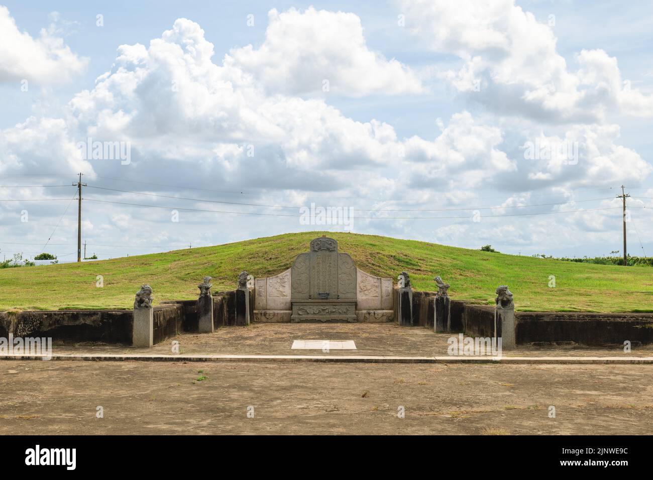 July 17, 2022: Tomb of general Wang de lu, who was a general during the Qing Dynasty. It is the largest imperial burial site in Taiwan. The tomb was b Stock Photo