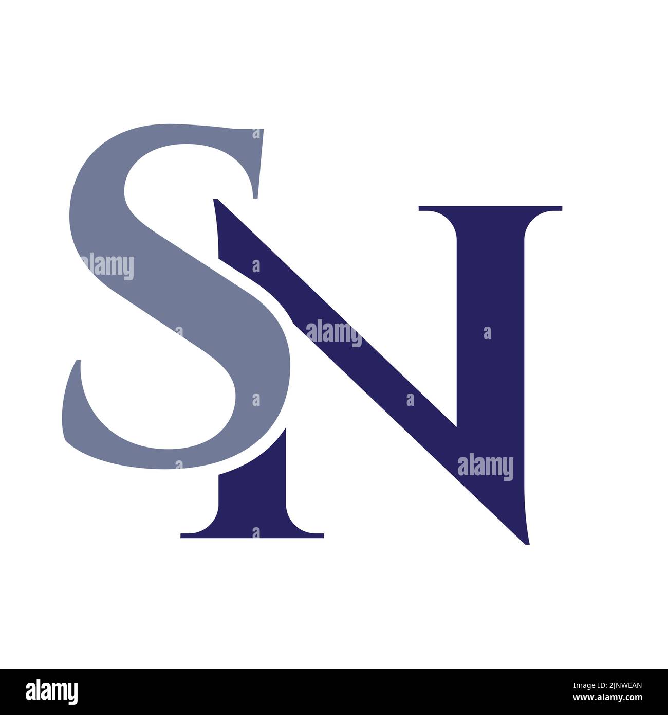 Initial letter SN, NS logo design template. Monogram Letter SN luxury ...