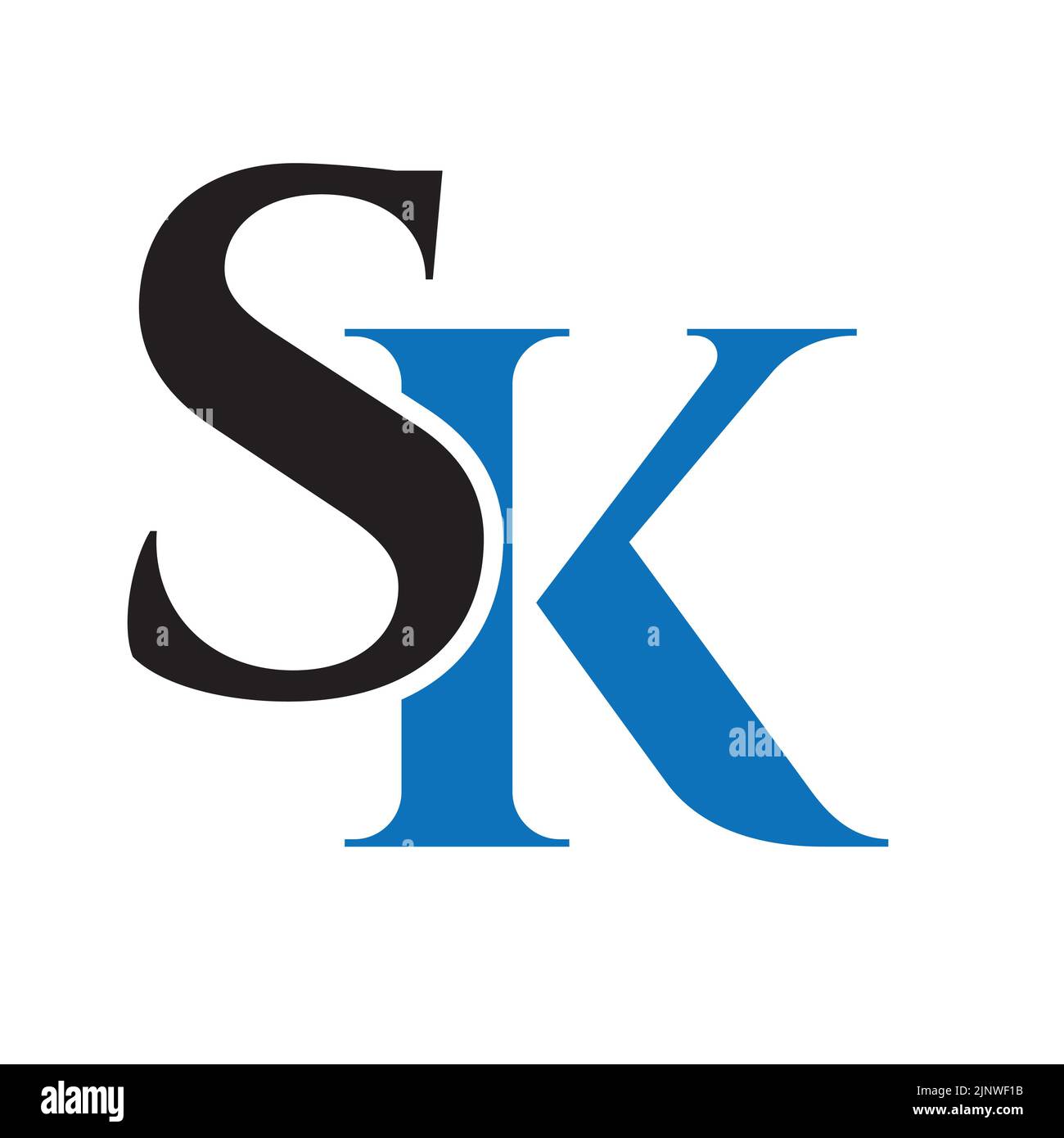 Initial letter SK, KS logo design template. Monogram Letter SK luxury ...