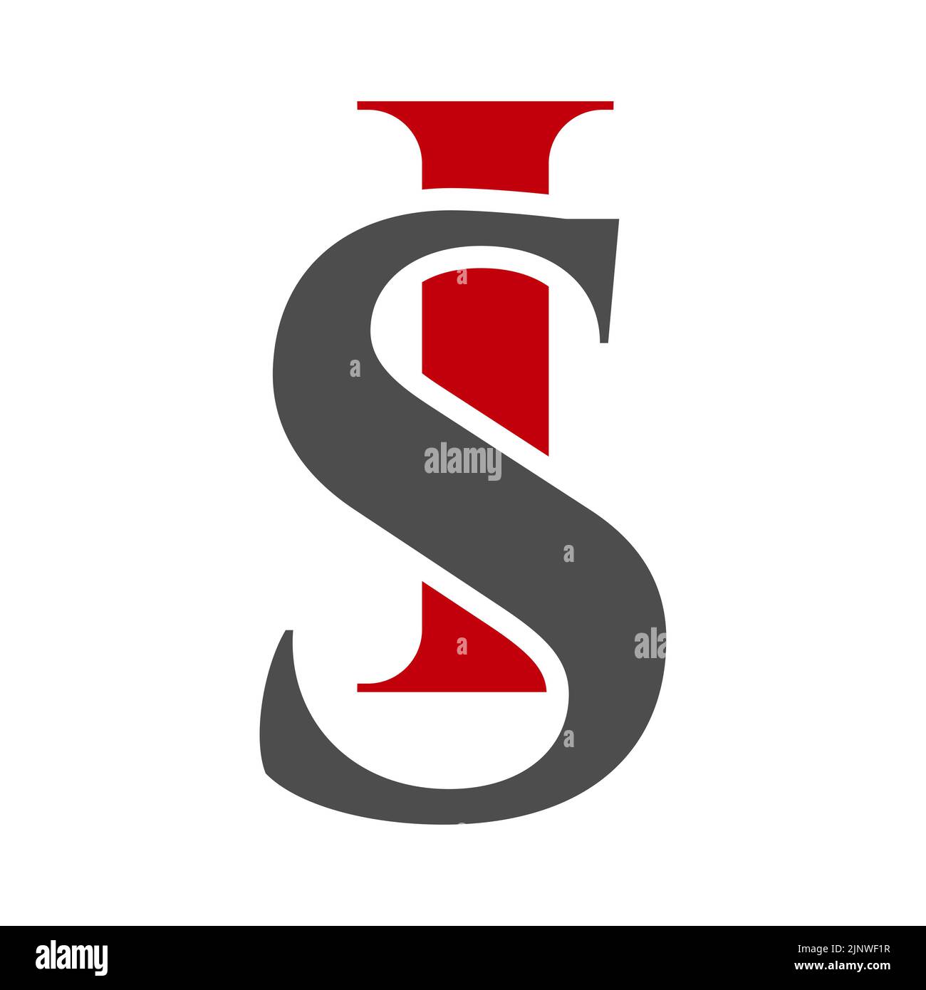 Initial letter SI, IS logo design template. Monogram Letter IS luxury ...