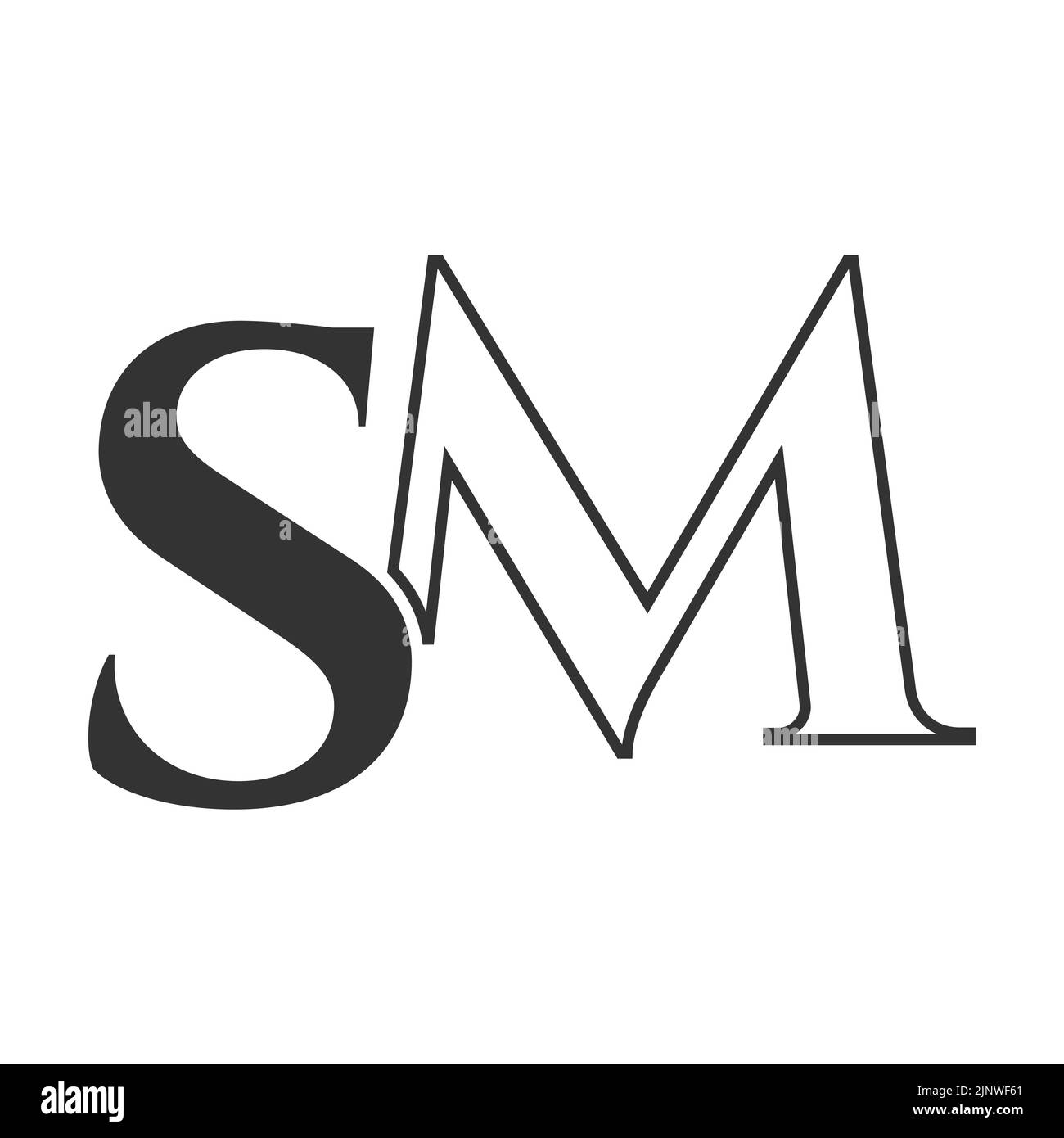 Initial letter SM, MS logo design template. Monogram Letter MS luxury logo design vector template for business and company identity Stock Vector