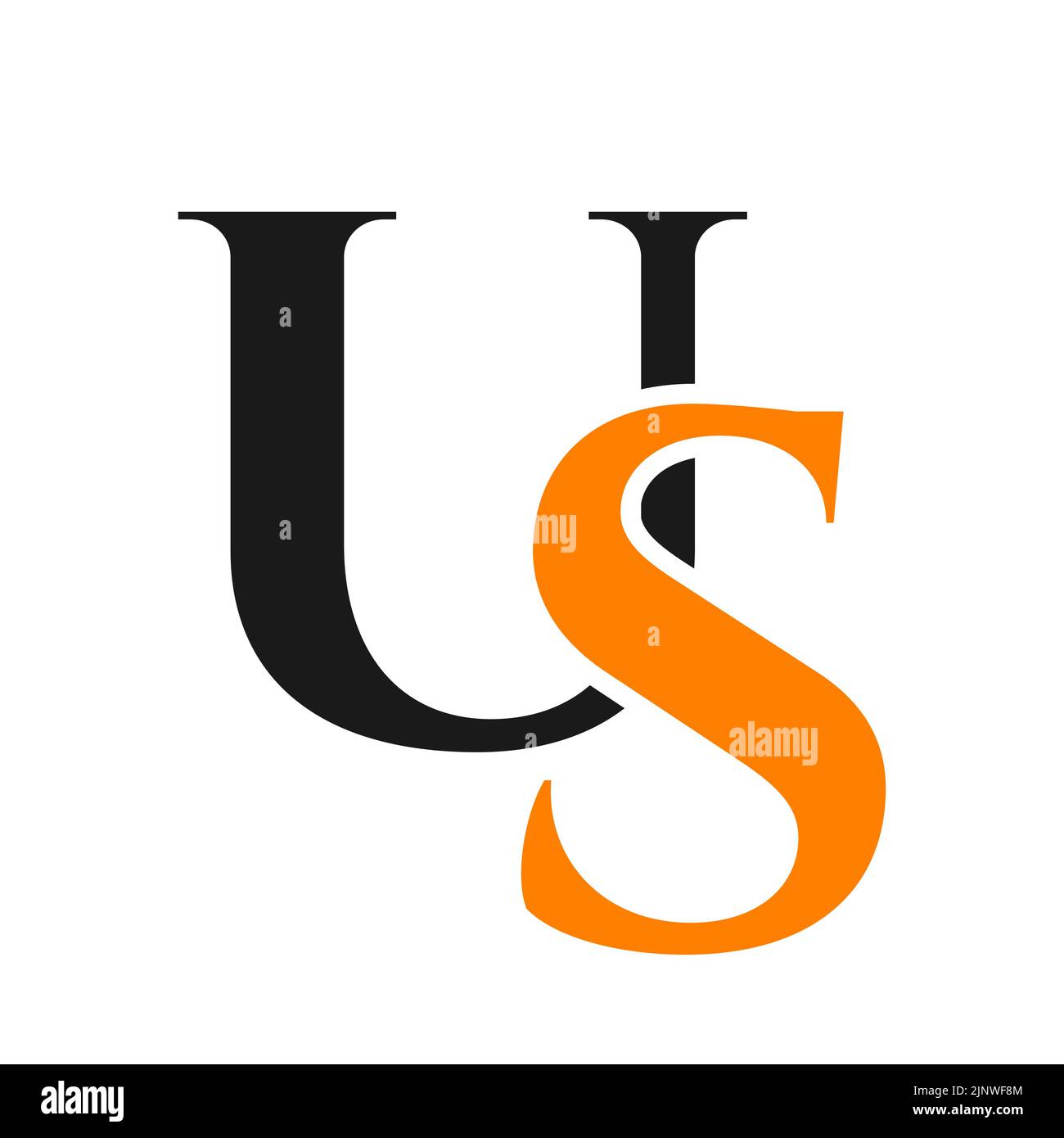 Initial letter SU, US logo design template. Monogram Letter SU luxury ...