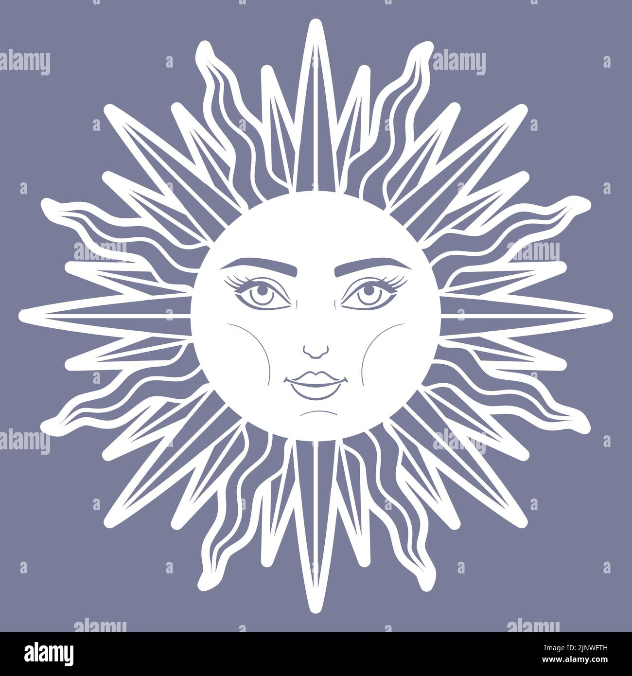 Template for laser cutting. Decorative element sun. Vector Stock Vector