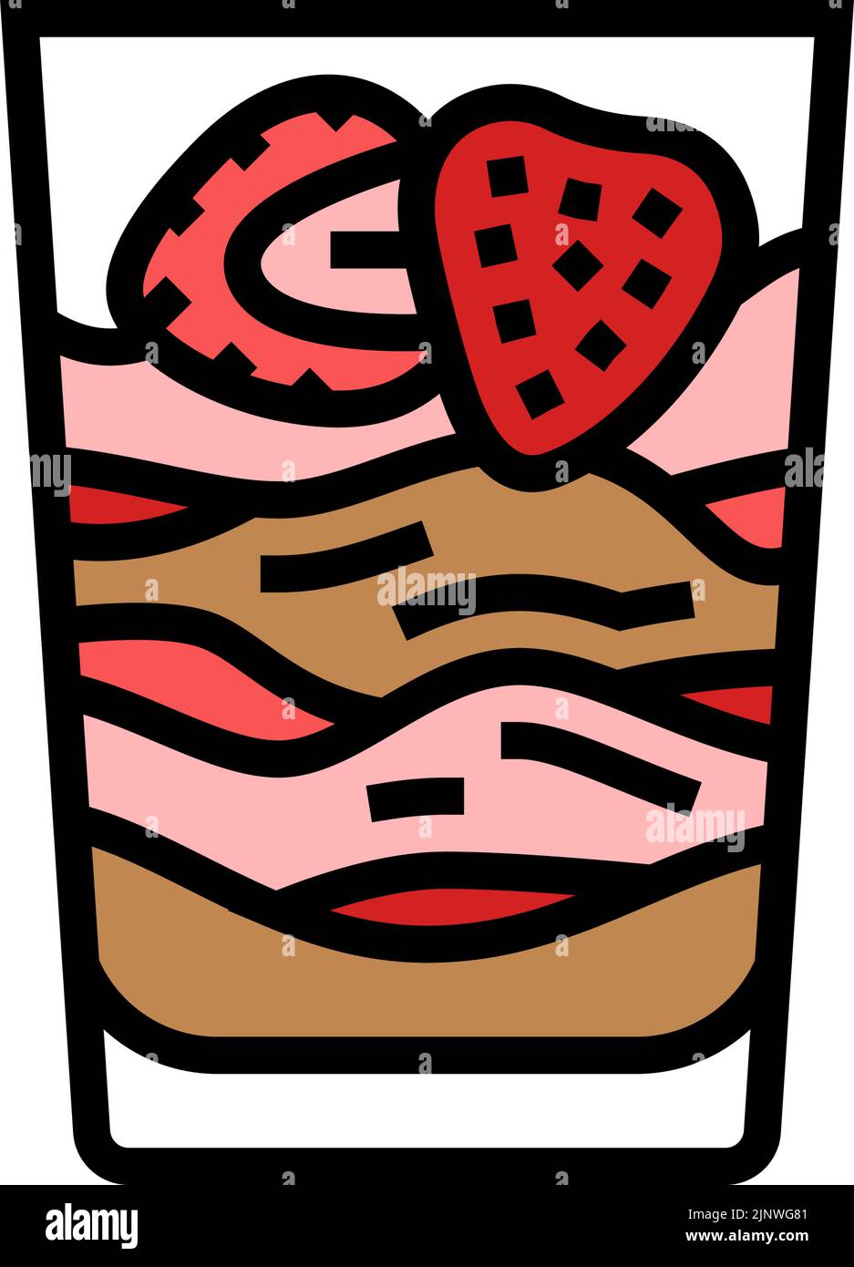 strawberry dessert color icon vector illustration Stock Vector Image ...