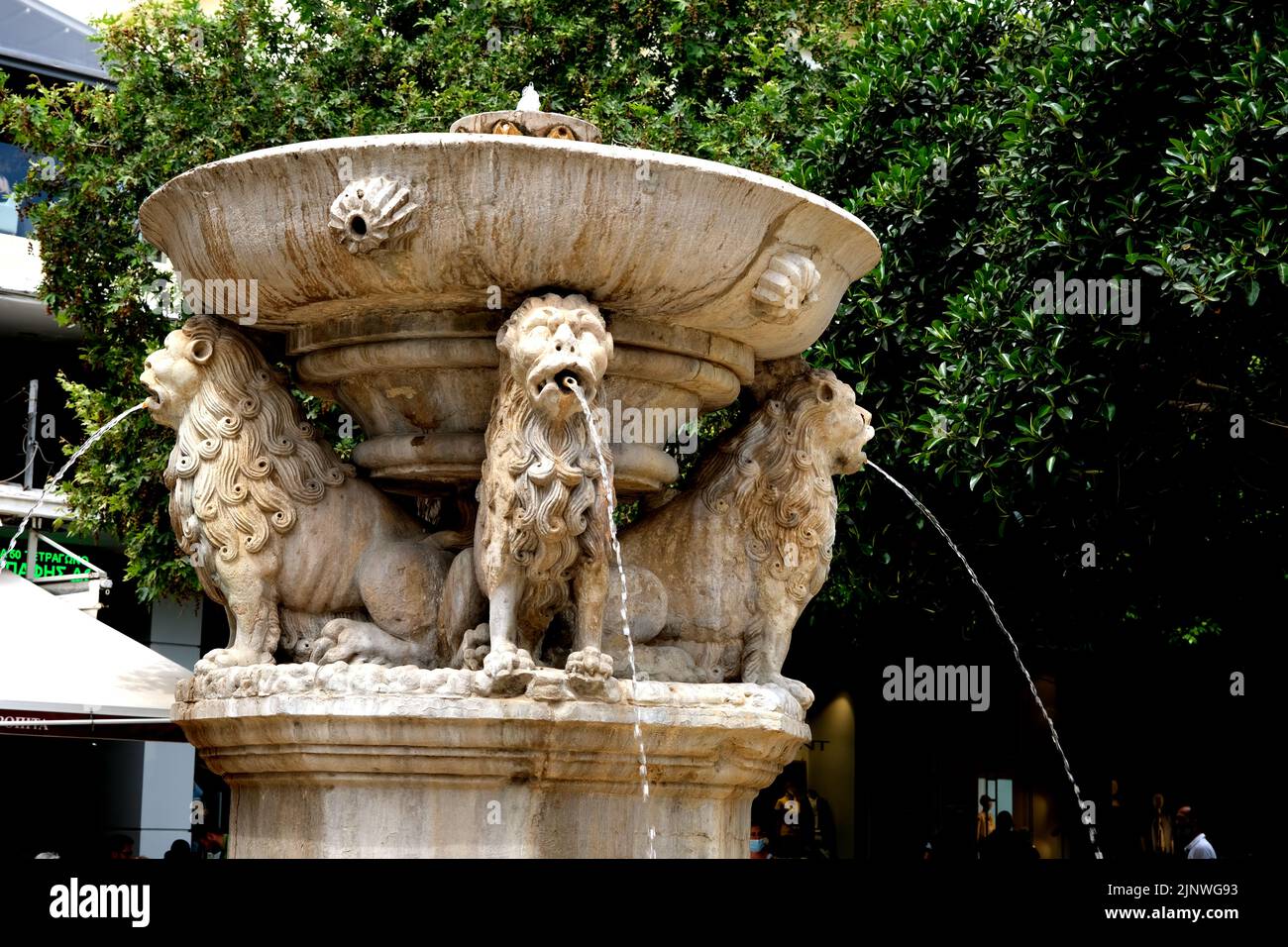 The Morosini Fountain in Heraklion Crete Greece Stock Photo