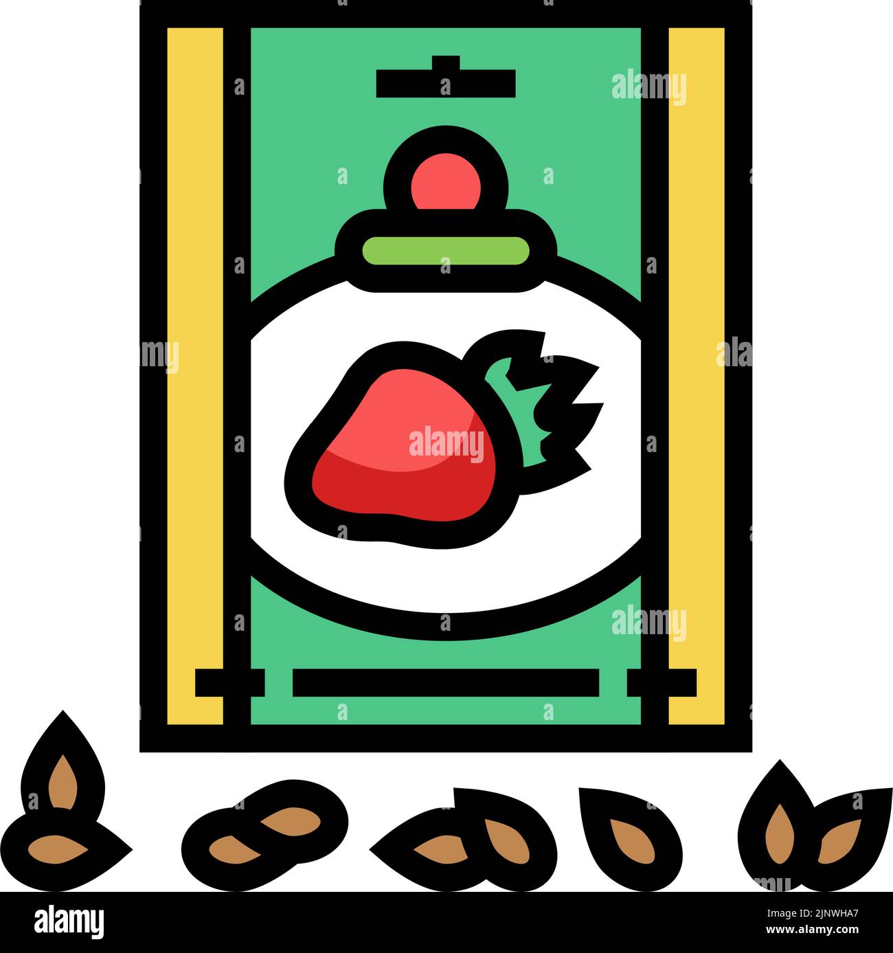 strawberry seeds color icon vector illustration Stock Vector Image