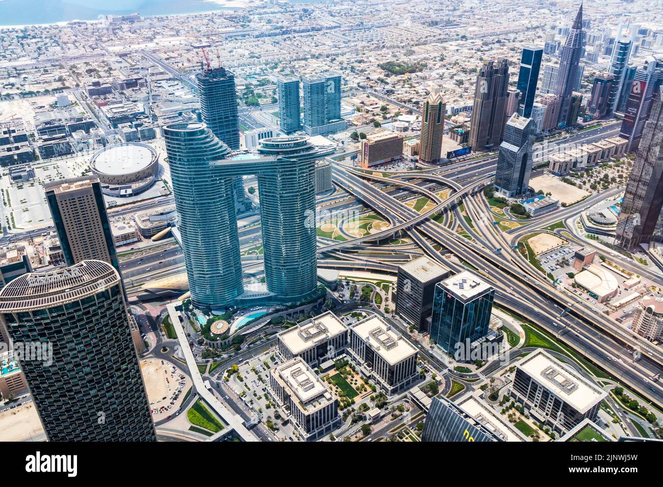 Dubai, UAE - 07.18.2021 - Areal view of Address Sky view hotel Stock Photo