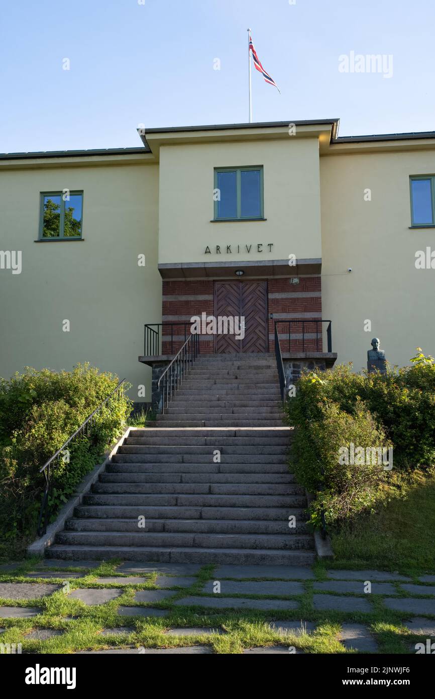 Kristiansand, Norway - May 28, 2022: The Archive Foundation building, until May 1945, was the Gestapo headquarters in the southern Norway. Rudolf Kern Stock Photo