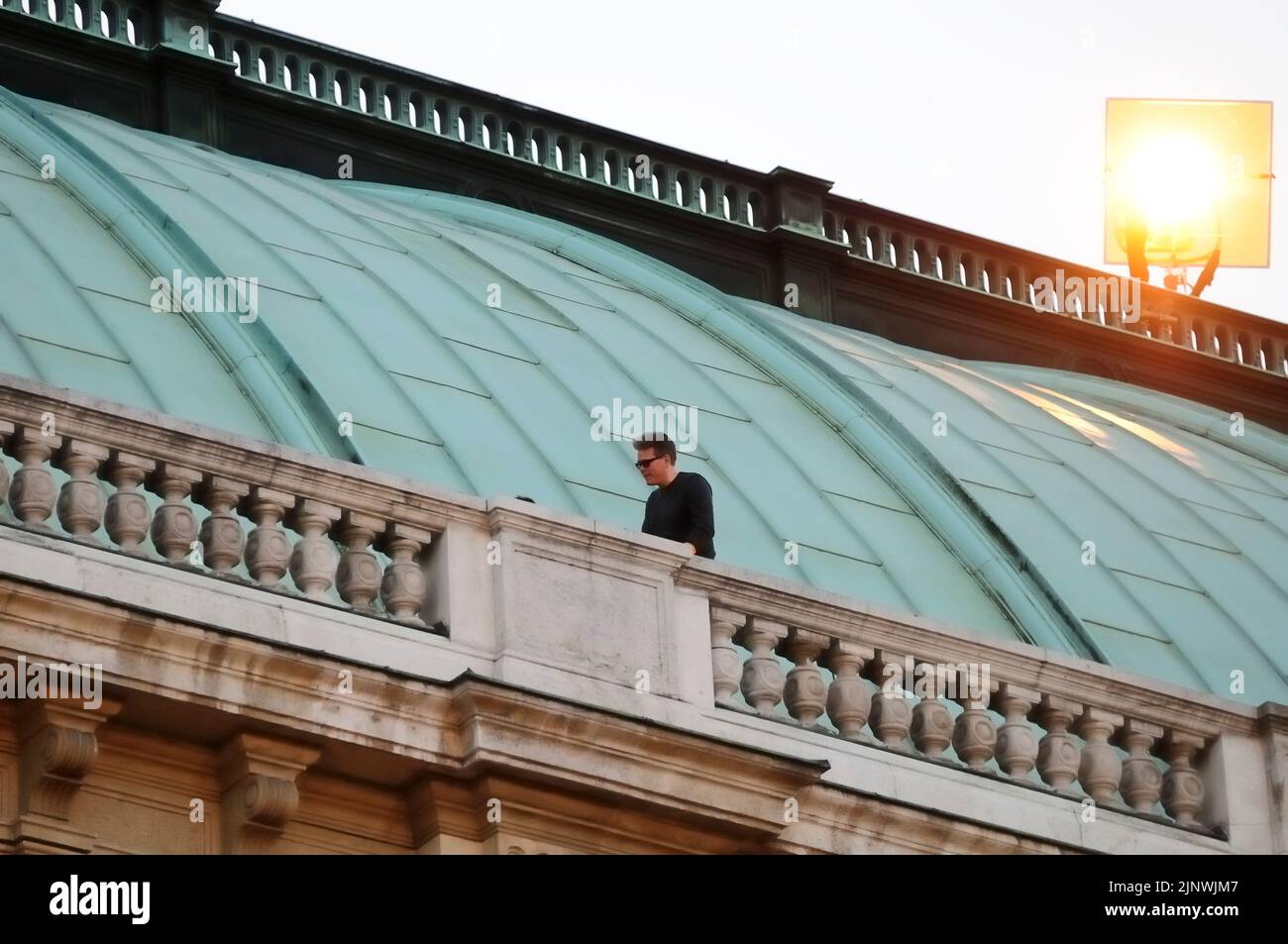 Vienna, Austria. August 28, 2014. Filming for Mission: Impossible 5 at the Vienna State Opera with Christopher McQuarrie Stock Photo