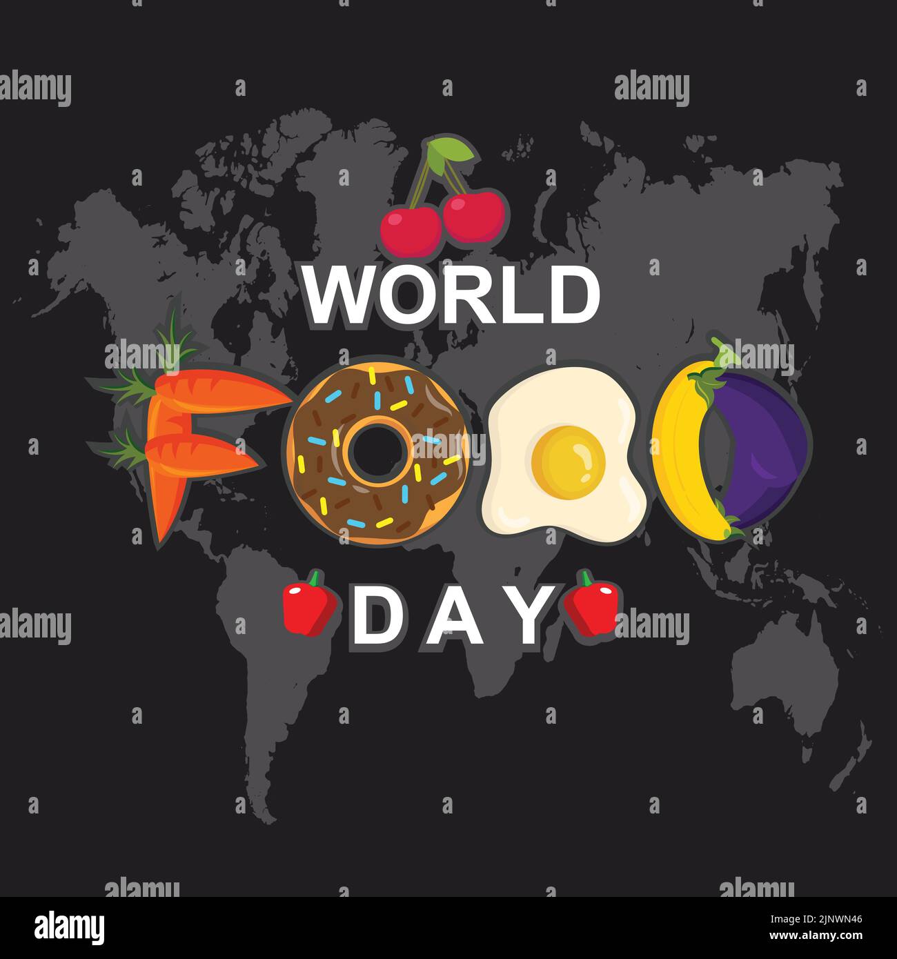 World Food Day Logo Background Vector Design, Illustration Of Assorted