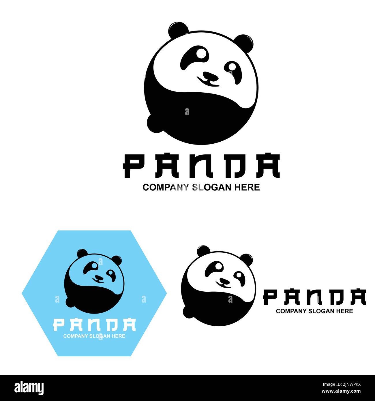 cute panda logo vector design ,animal background illustration Stock Vector