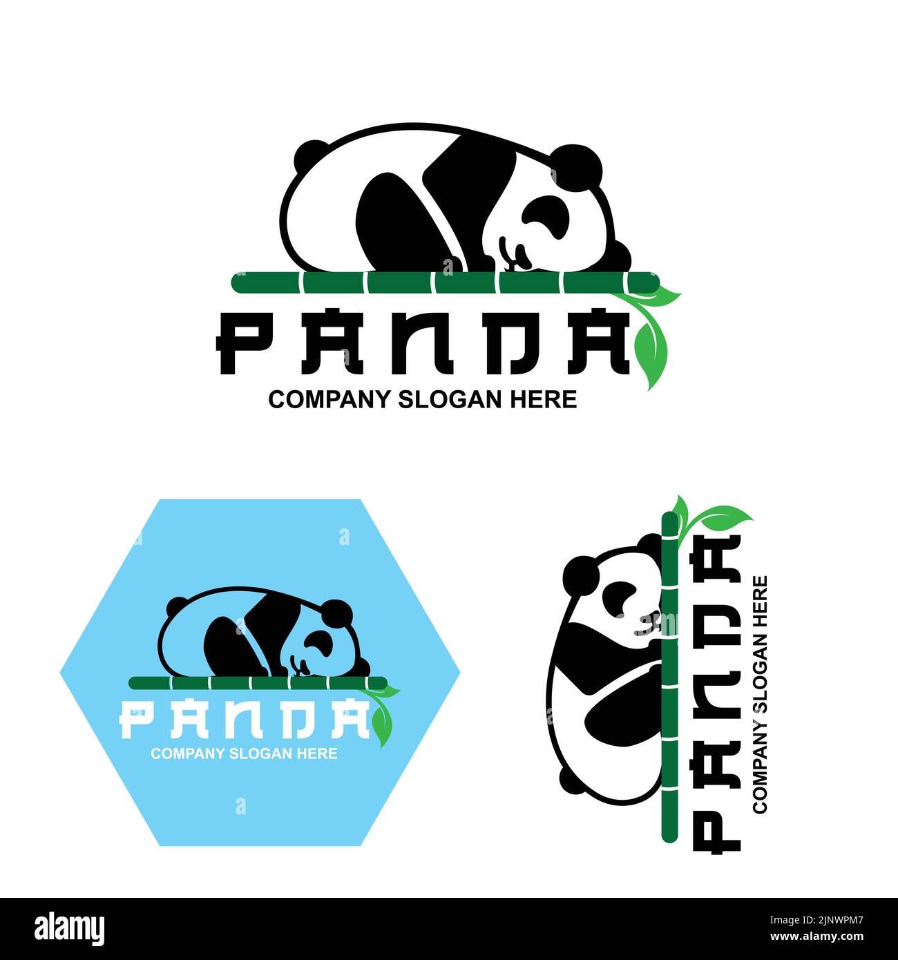 cute panda logo vector design ,animal background illustration Stock Vector