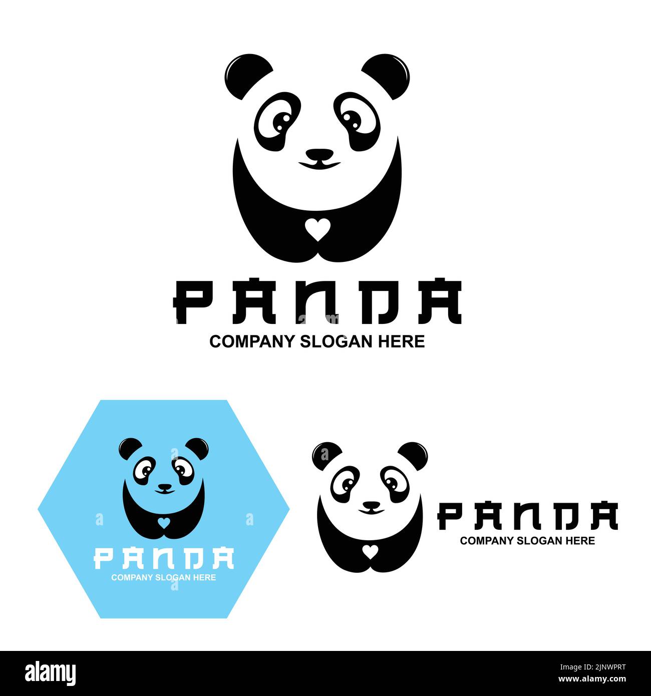cute panda logo vector design ,animal background illustration Stock