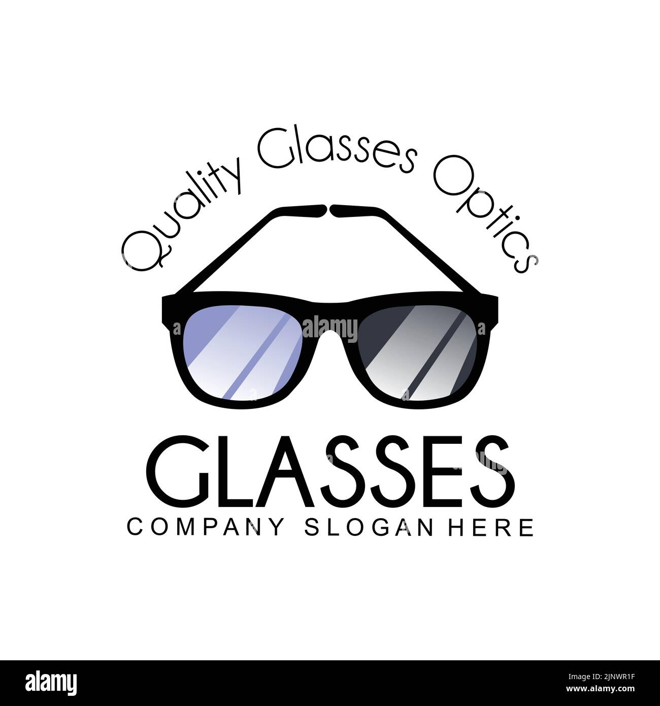 glasses logo design, vector illustration of optical tools to style and