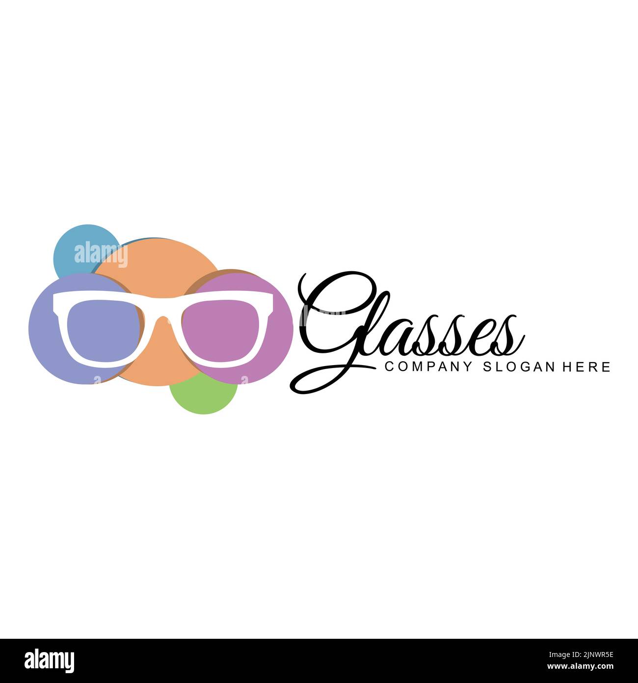 glasses logo design, vector illustration of optical tools to style and