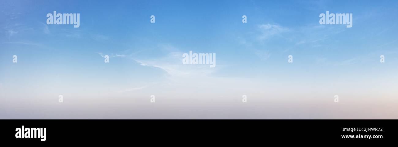 Soft colored romantic sky. Extra large panoramic view, natural texture and background Stock Photo