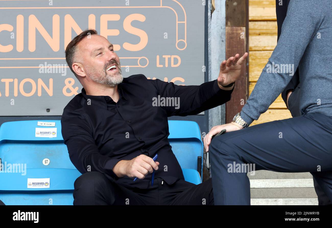 Kris Boyd working for Sky Sports in the stands during the cinch Premiership  match at The BBSP Stadium Rugby Park, Kilmarnock. Picture date: Sunday  August 14, 2022 Stock Photo - Alamy