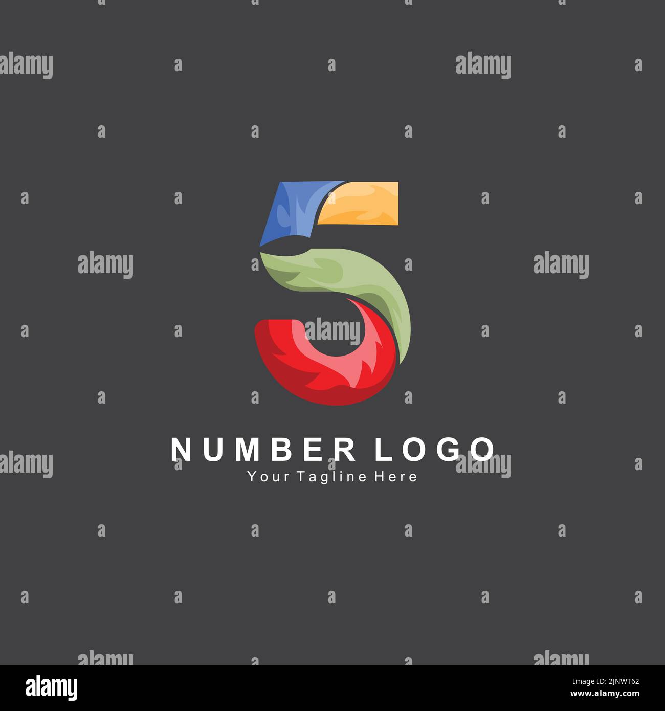 number 5 five logo design, premium simple icon vector, suitable for