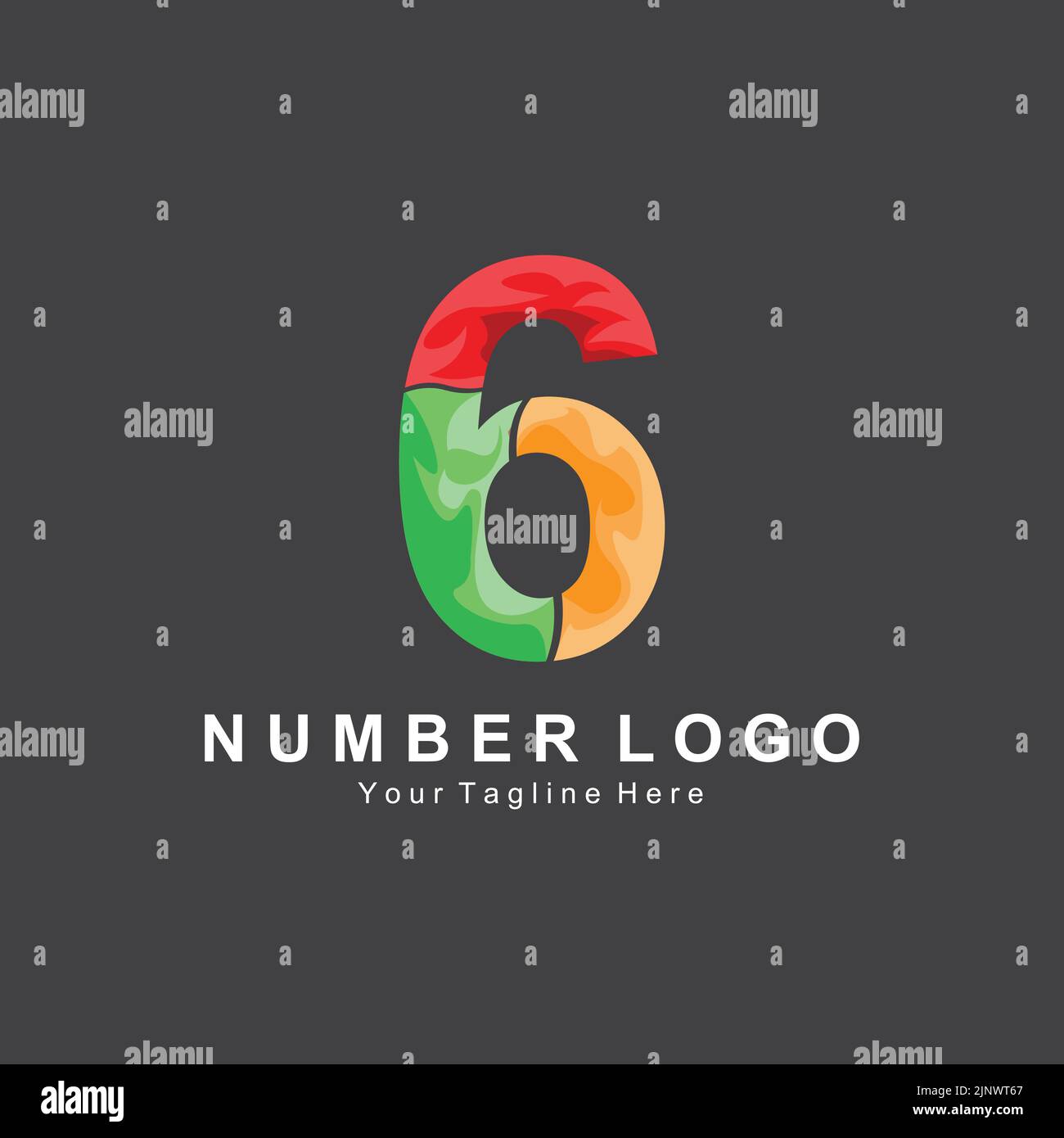 Number 6 six logo design premium icon vector illustration for company ...