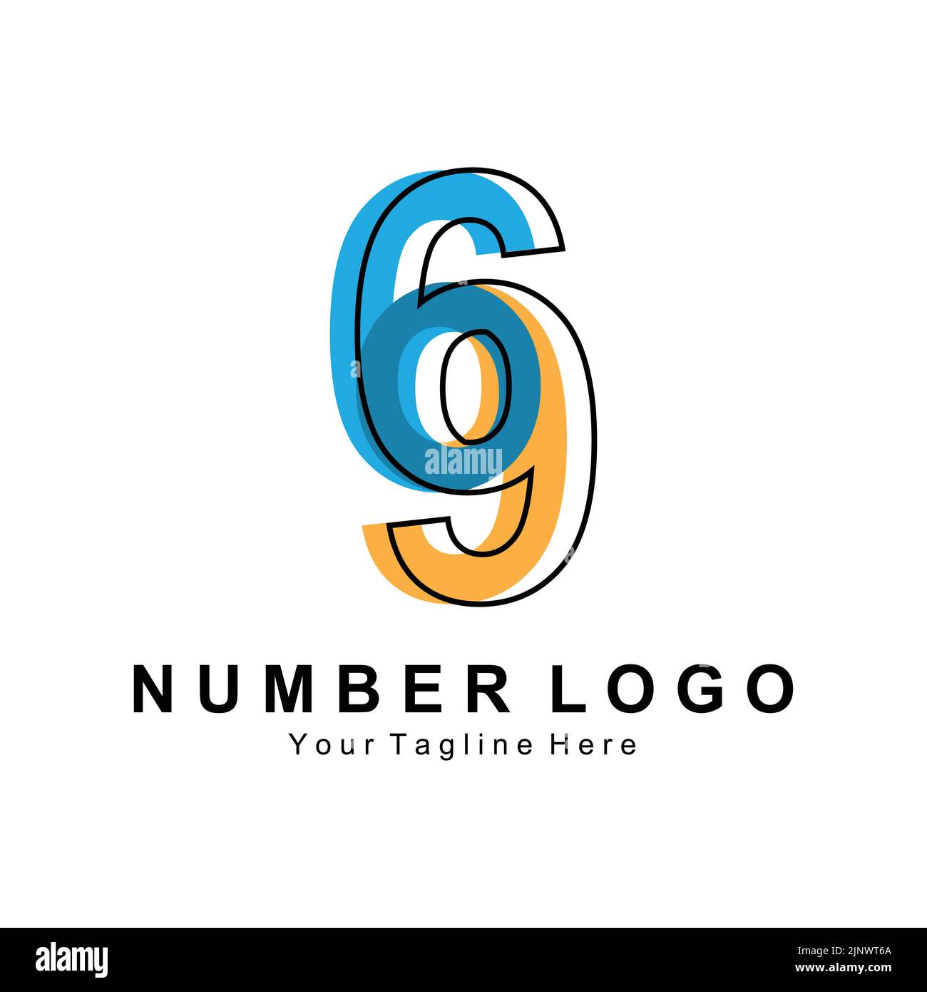Number 6 six logo design premium icon vector illustration for company ...