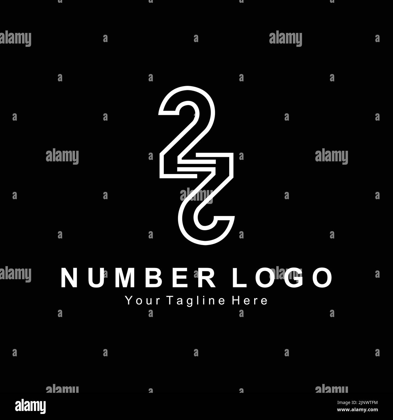 Number 2 two logo design premium icon vector illustration for company ...