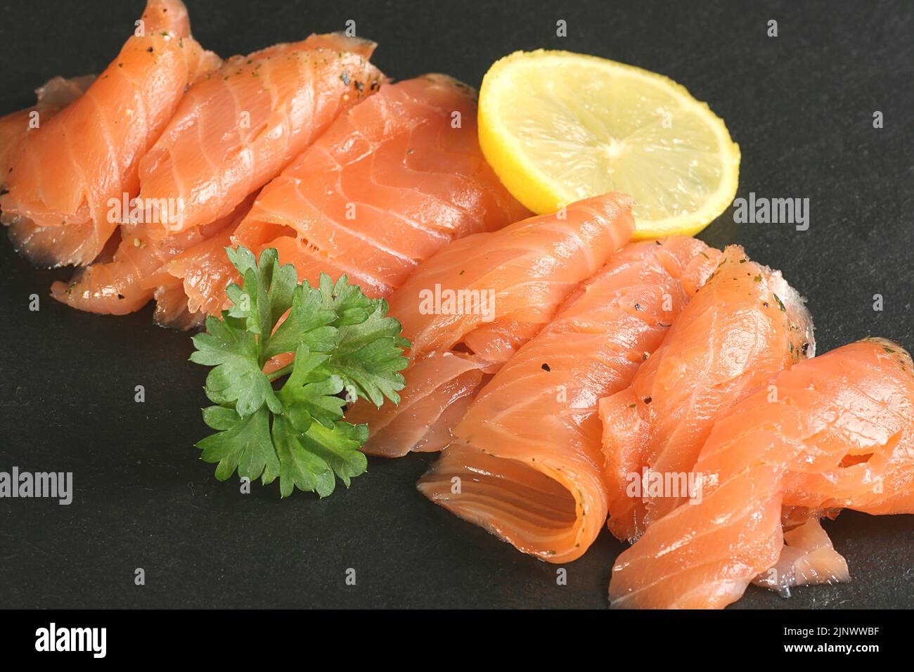 smoked salmon slices Stock Photo - Alamy