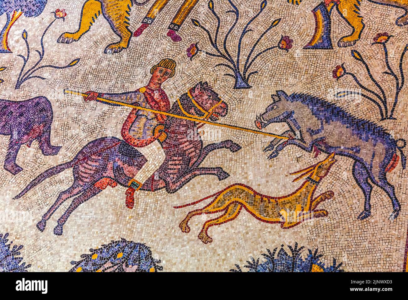 Ancient 6th Century People Animal Mosaic Memorial Church Moses Mount