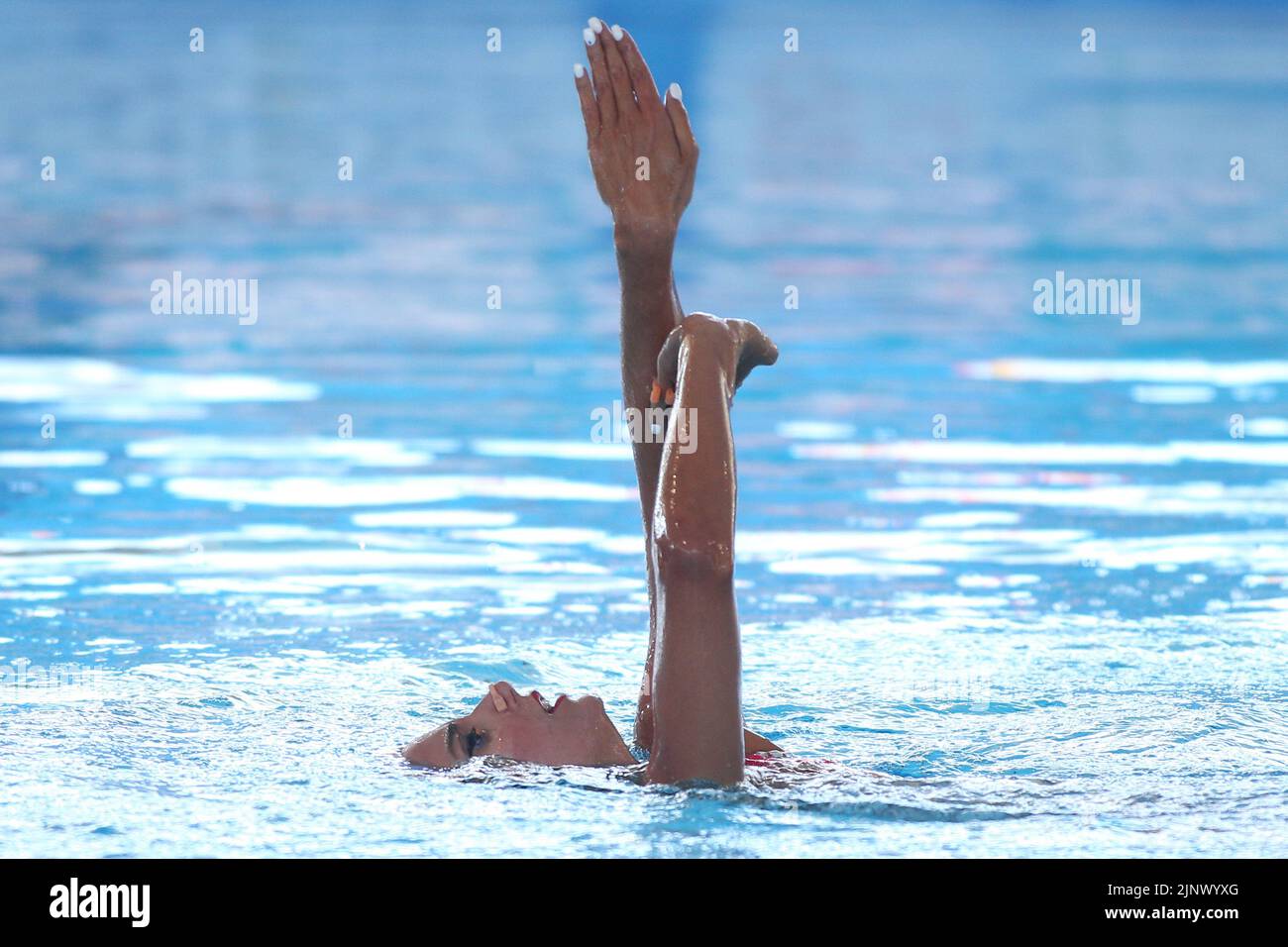 Rome, Italy. 14th Aug, 2022. Rome, Italy 14.08.2022: Alexandri Vasiliki from Austrian team win bronze medal in Final Solo Free in Artistic Swimming Championship in LEN European Aquatics in Rome 2022 in Foro Italico. Credit: Independent Photo Agency/Alamy Live News Stock Photo