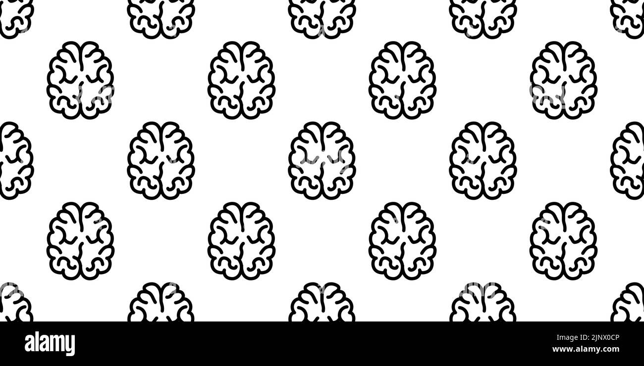 Seamless brain icon pattern, repeats vertically and horizontally Stock Vector