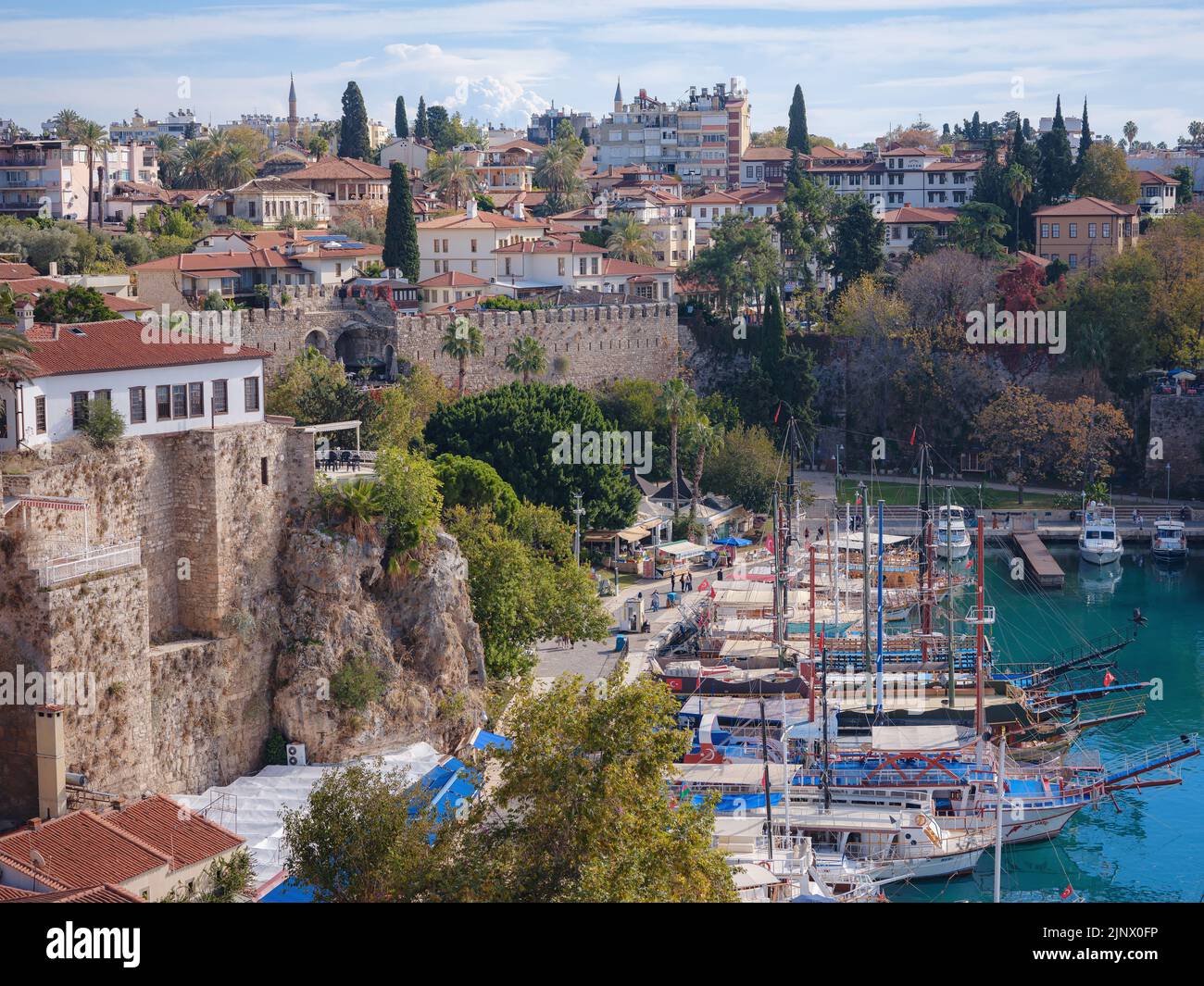 Antalya, Turkey November 2021 view of the old port in the city