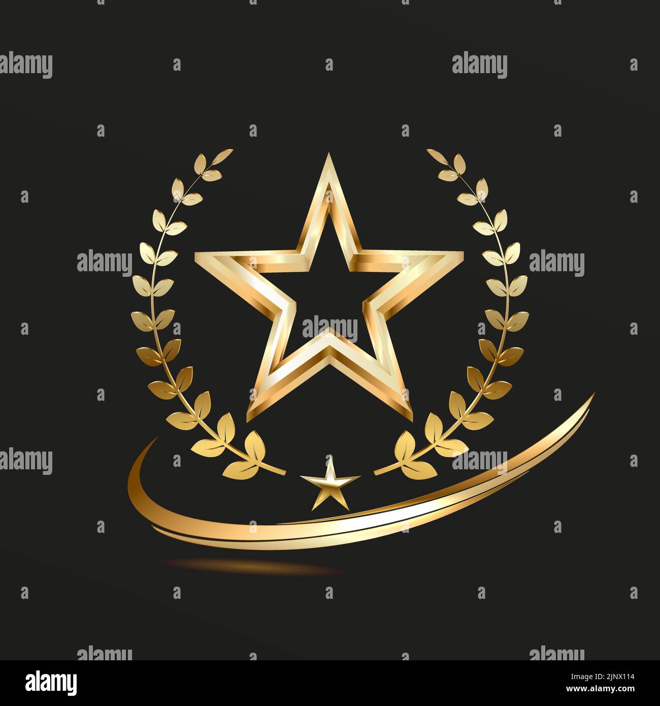 Black and gold star shape award with light effect Stock Vector Image ...