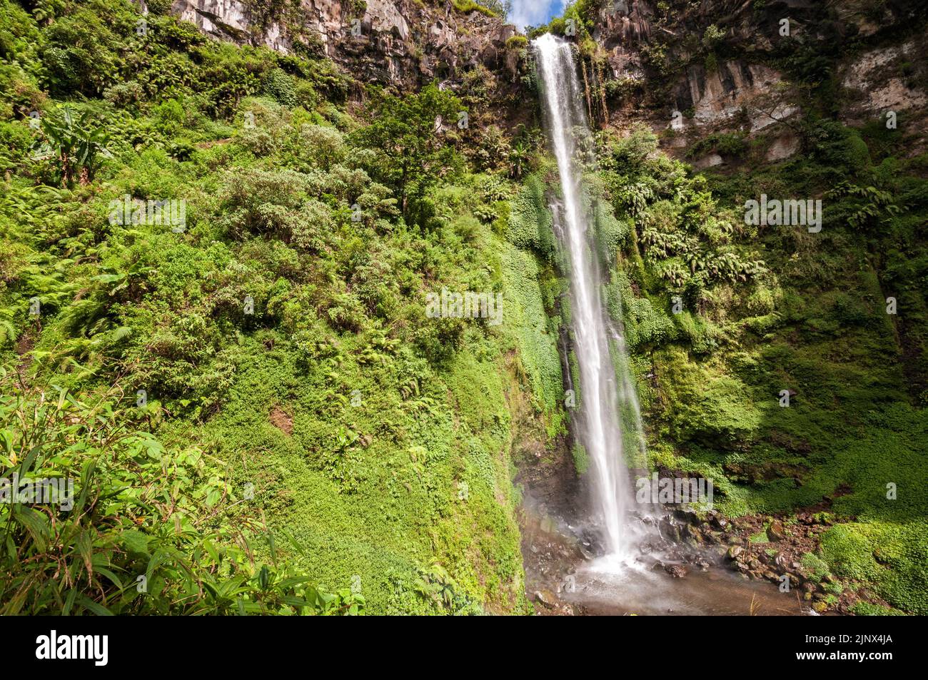 Coban Rondo Waterfall near Pujon, East Java province, Indonesia Stock Photo