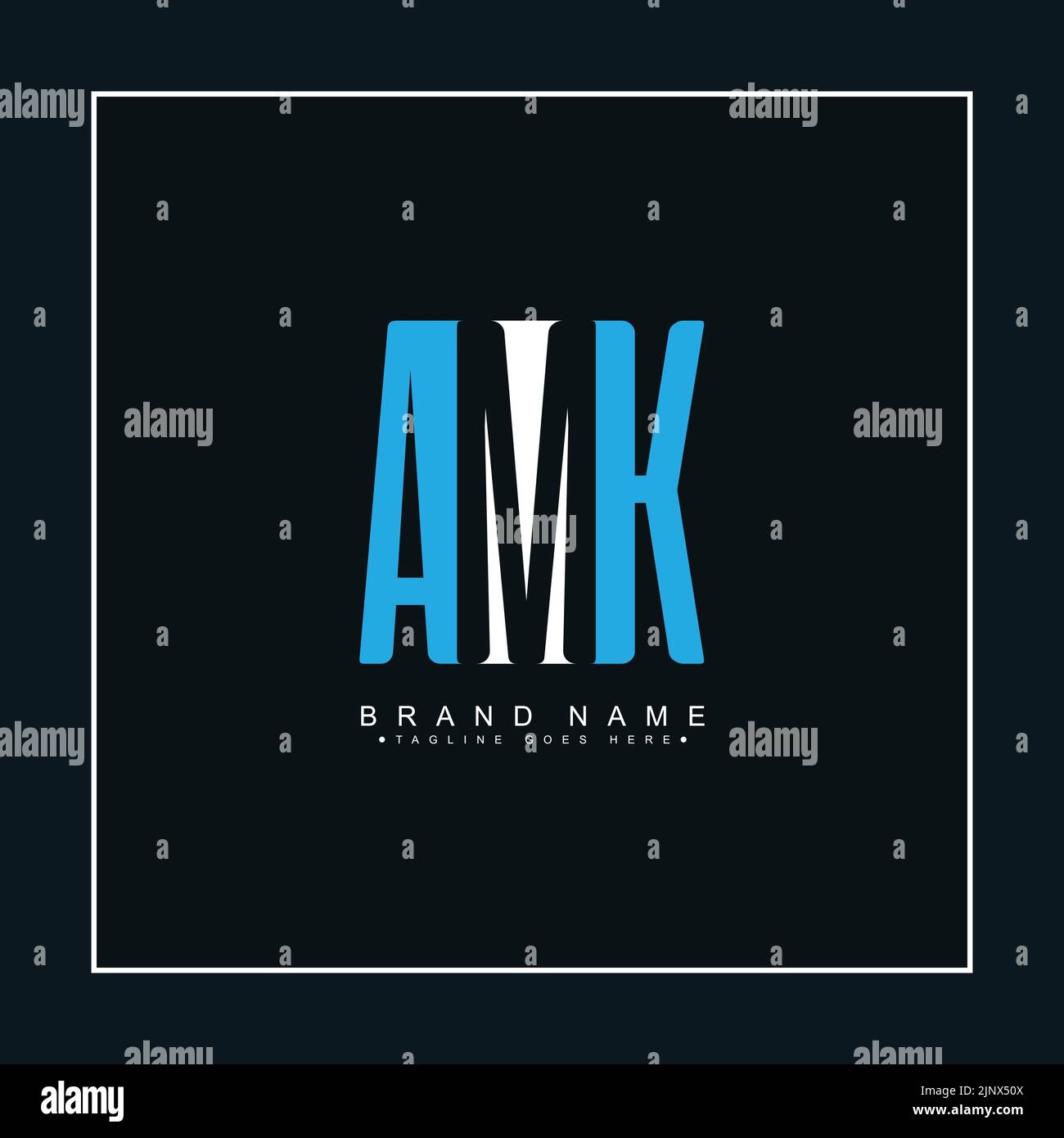 Minimal Business logo for Alphabet AMK - Initial Letter A, M and K Stock Vector