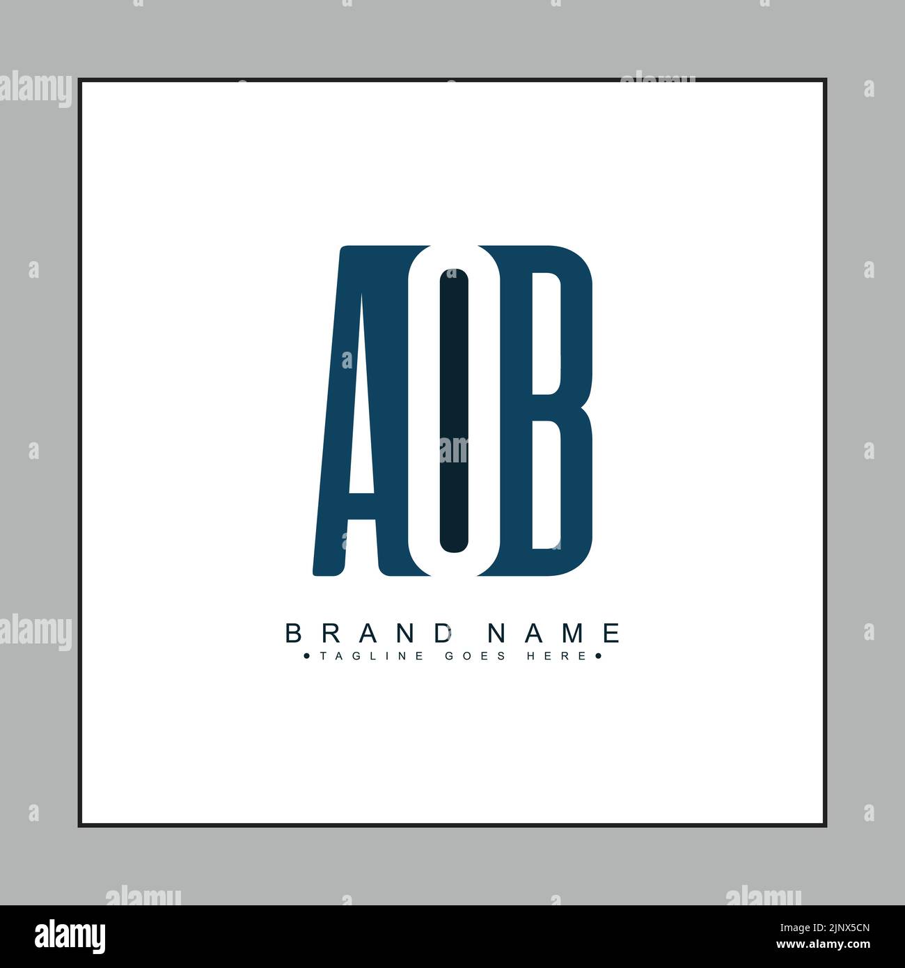 Initial Letter AOB Logo Minimal Business Logo for Alphabet A, O and B
