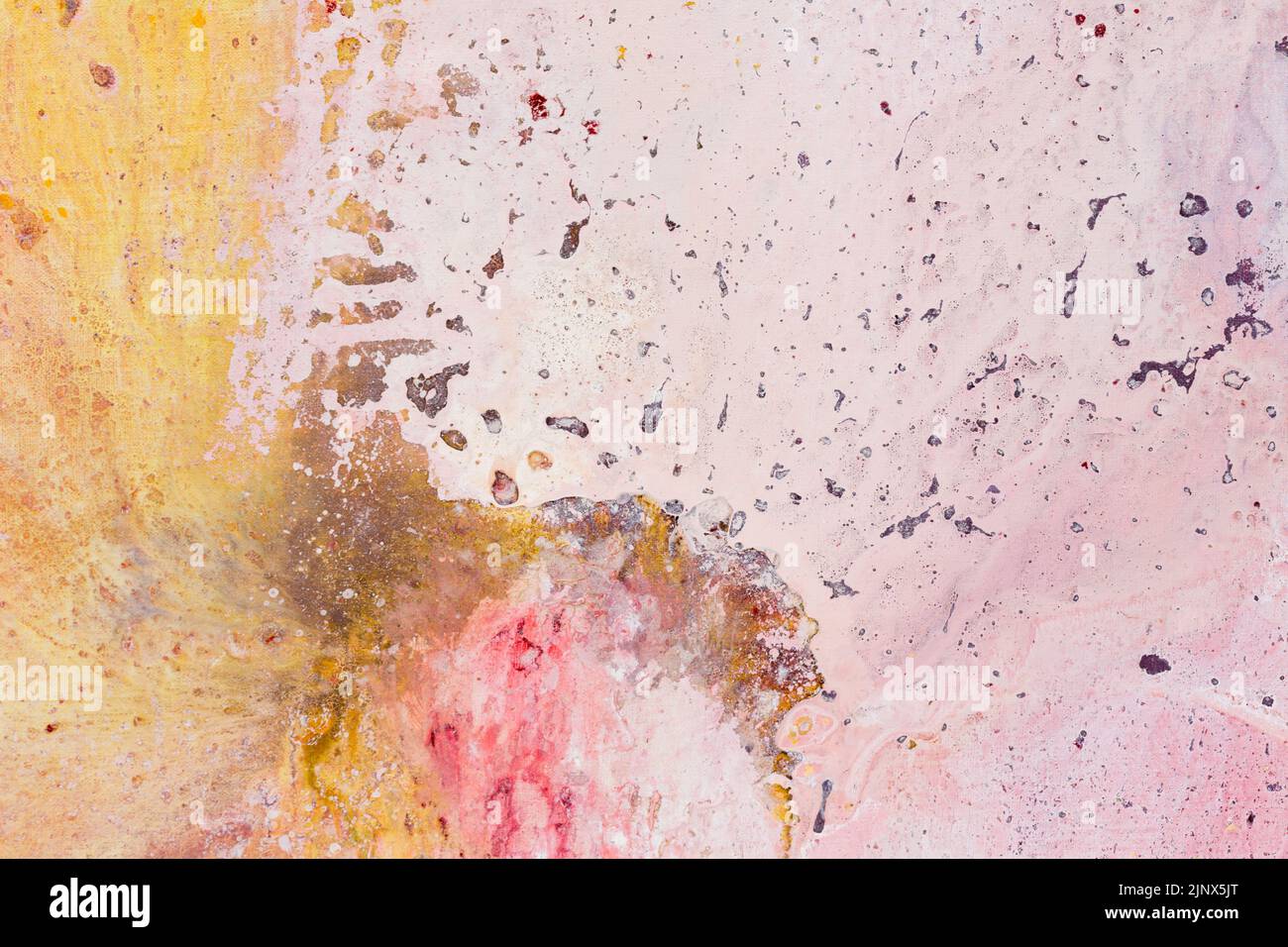 Pink, orange and beige abstract art painting. Oil painting. Stock Photo