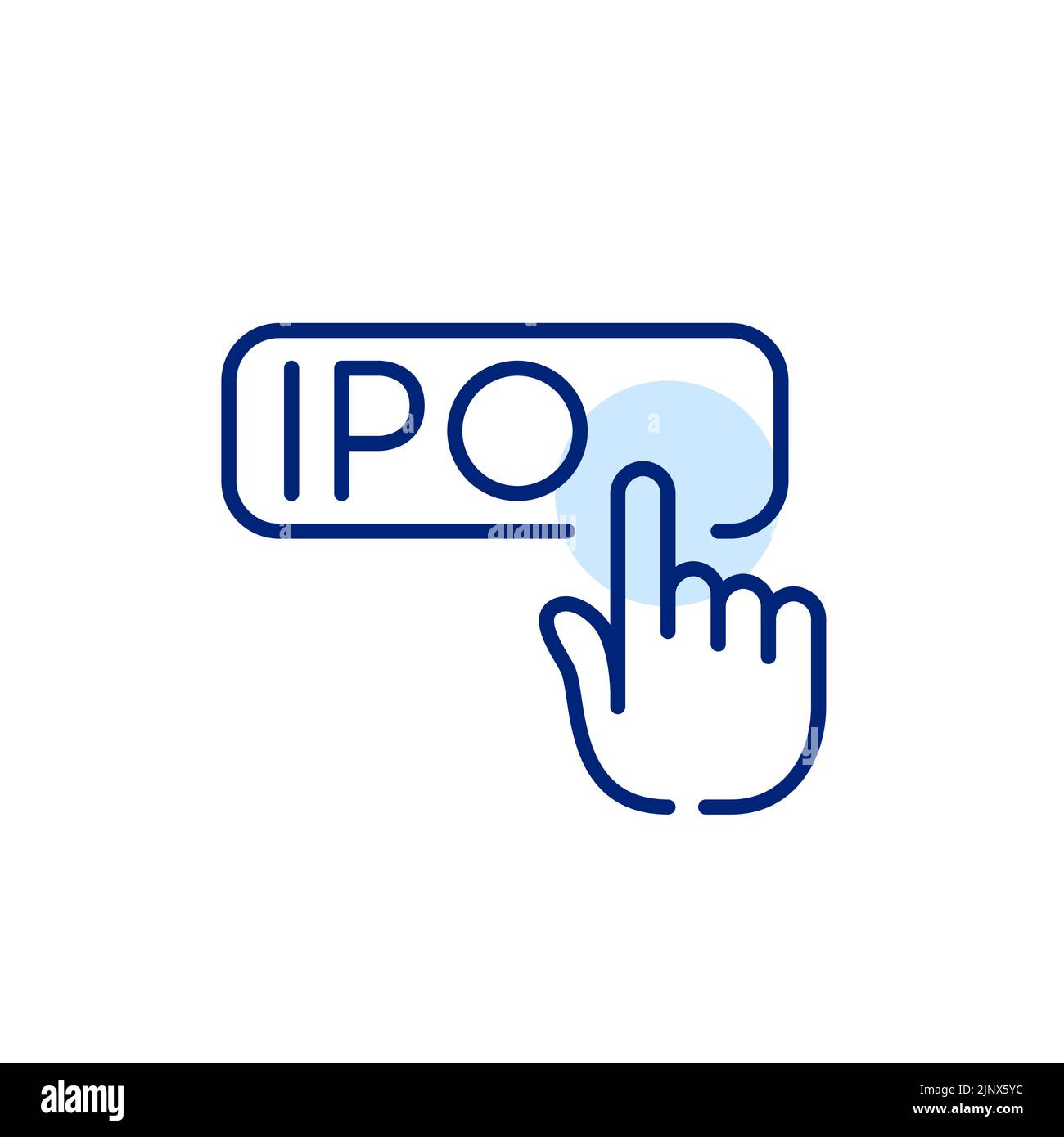 Finger clicking IPO button. Pixel perfect, editable stroke line art ...