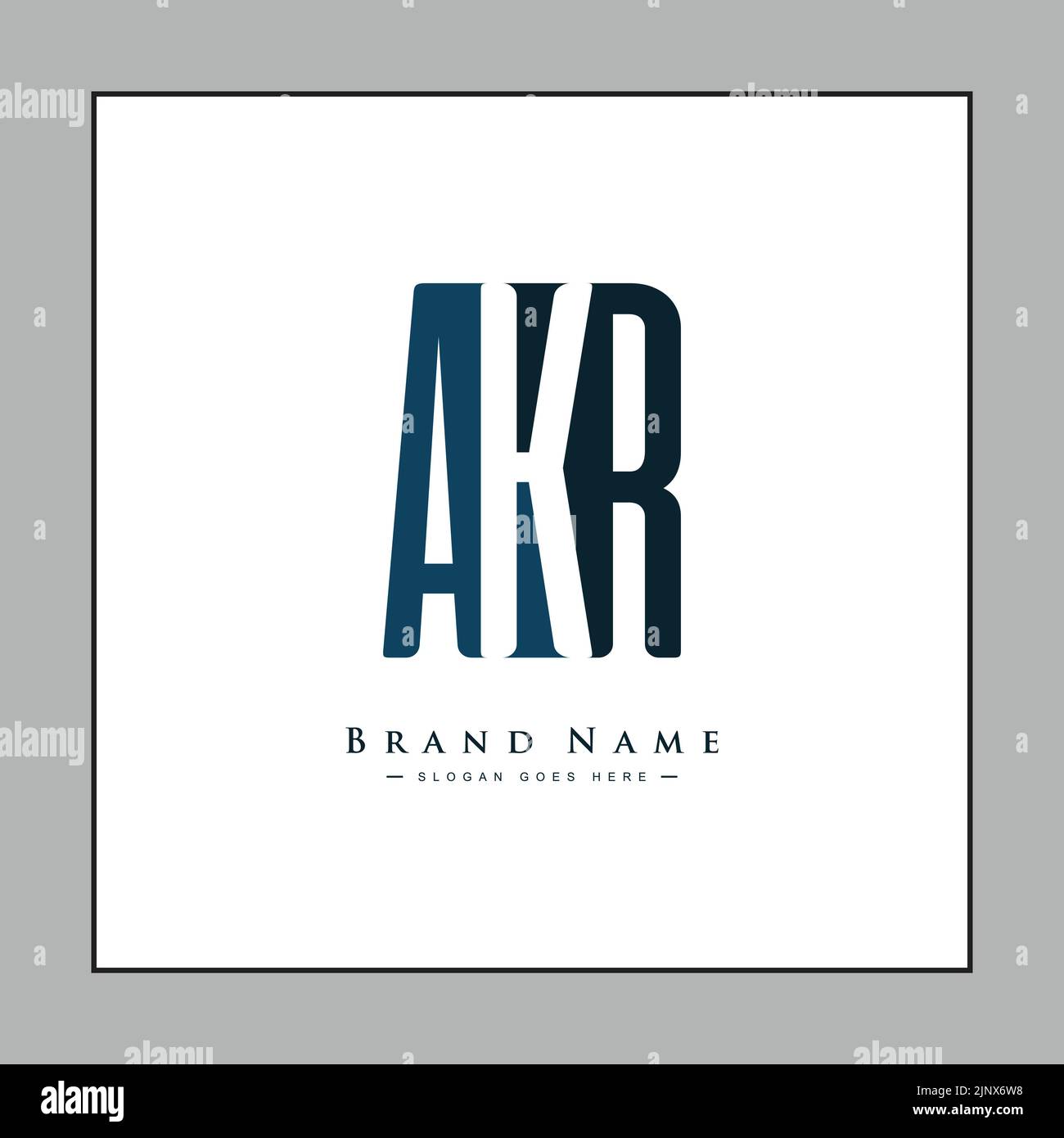 Initial Letter AKR Logo - Simple Monogram Logo for Initials A, K and R Stock Vector