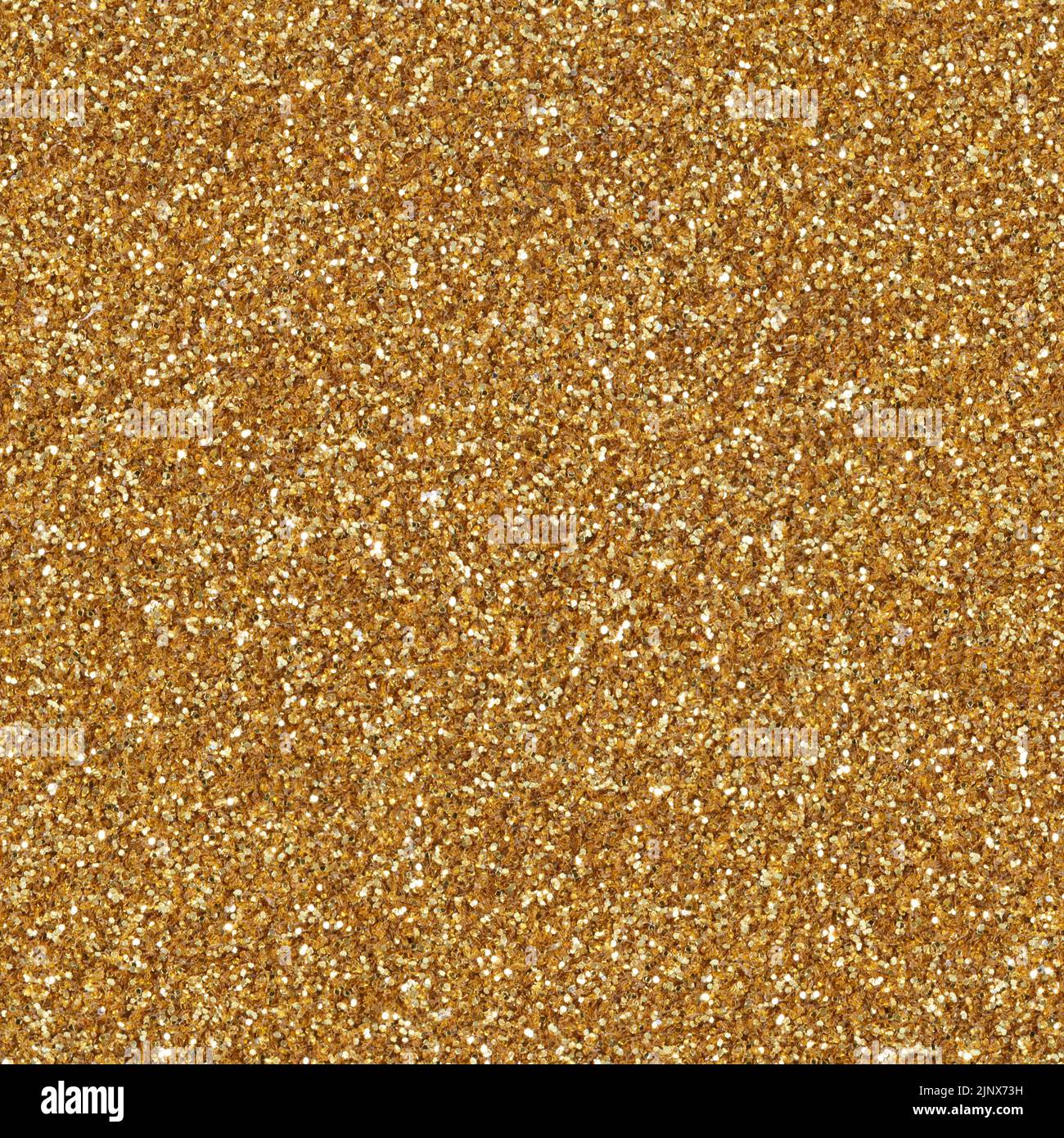Golden holographic glitter texture christmas background. Seamless square texture. Stock Photo