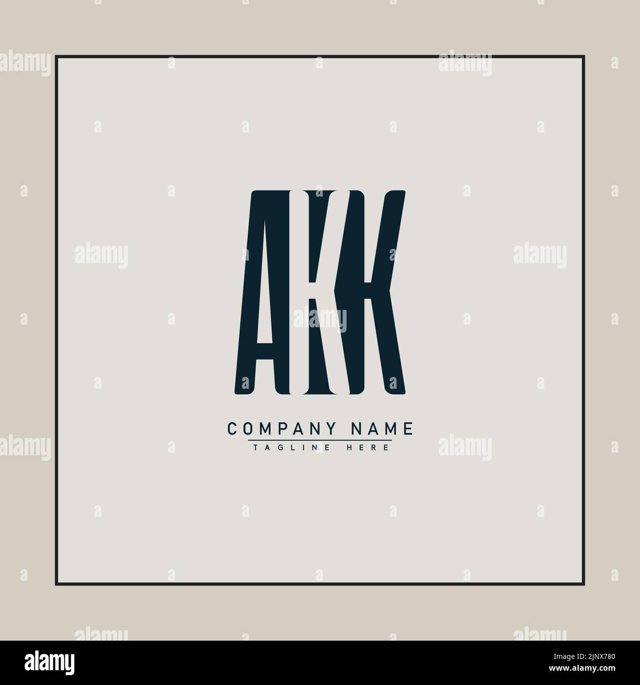 Initial Letter AKK Logo - Simple Monogram Logo for Initials AKK Stock Vector