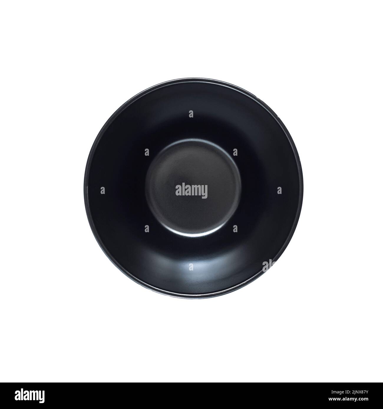 Black ceramic bowl isolated on white background Stock Photo