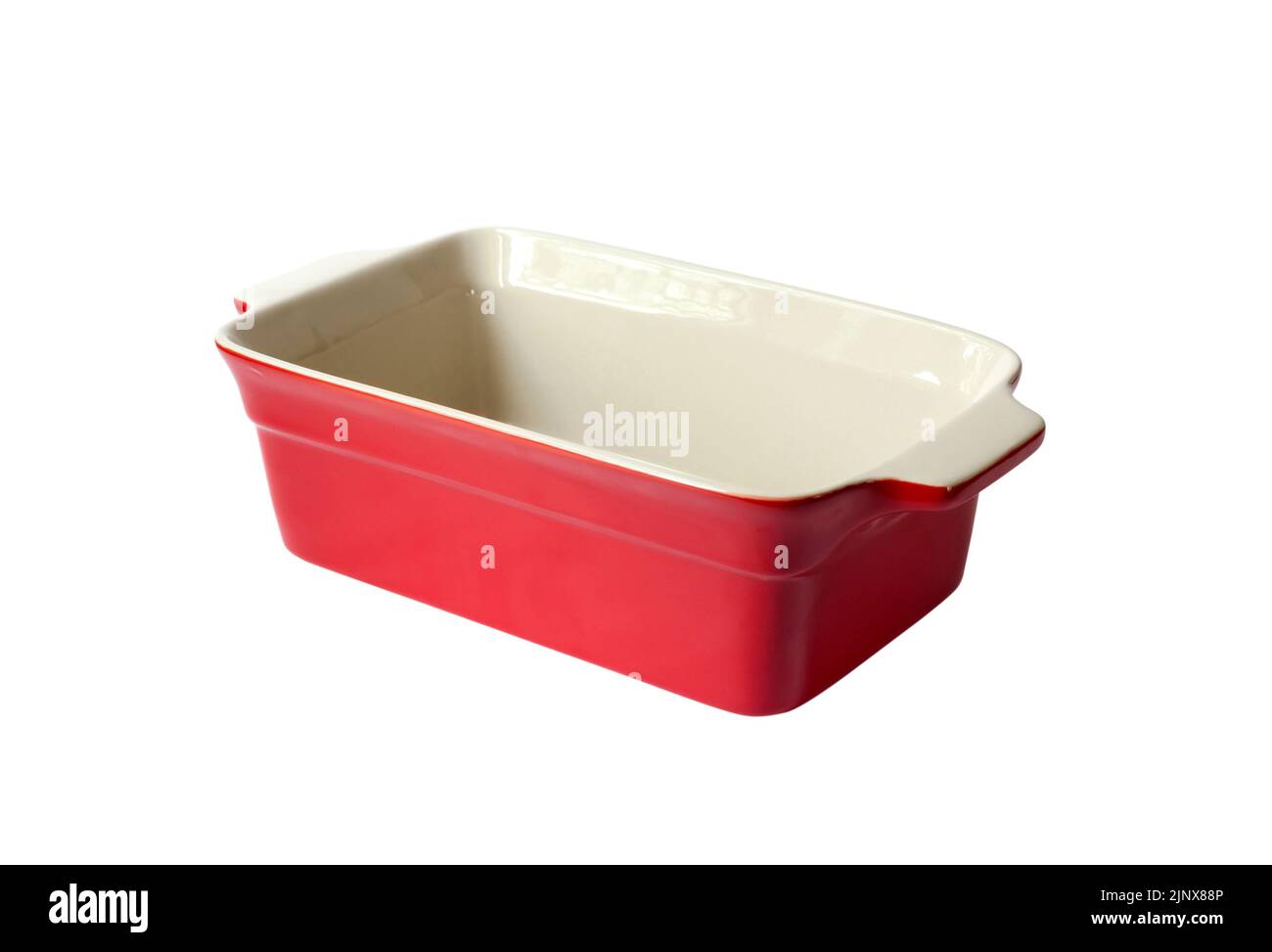 Ceramic baking dish isolated on white background with clipping path