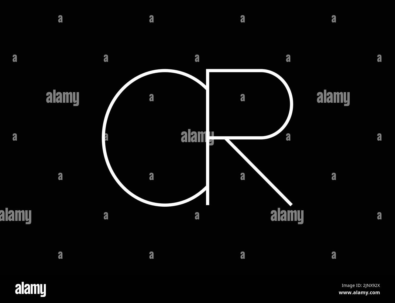Initials alphabet letters CR or C R monogram logo Stock Vector