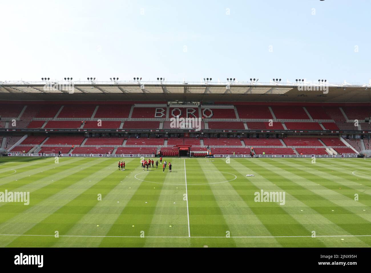 Middlesbrough, UK. 14th August 2022. A Pre Game photo of the Riverside Stadium during the Sky Bet Championship match between Middlesbrough and Sheffield United at the Riverside Stadium, Middlesbrough on Sunday 14th August 2022. (Credit: Michael Driver | MI News) Credit: MI News & Sport /Alamy Live News Stock Photo