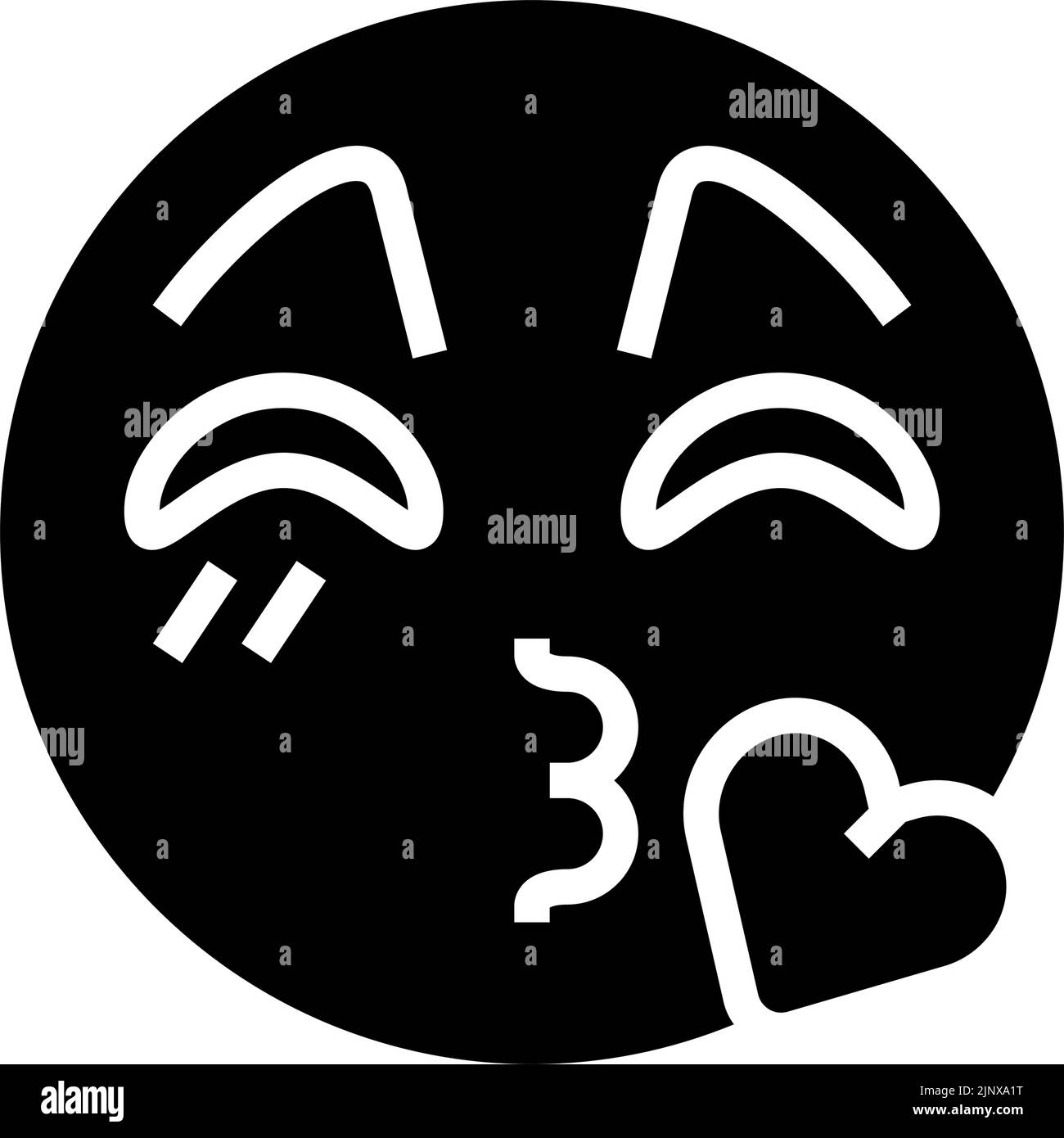 kiss emoji glyph icon vector illustration Stock Vector Image & Art Alamy