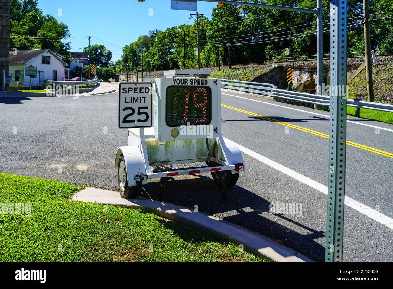 Port Deposit, MD, USA August 13, 2022 A Speed Detection Warning