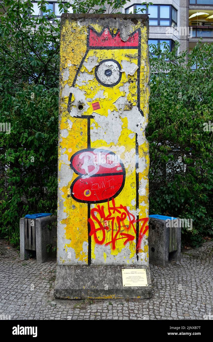 Original peace of the Berlin Wall, Berlin, Germany Stock Photo