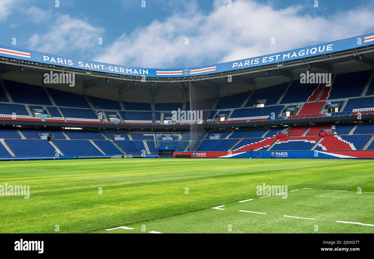 Pitch view at Parc des Princes arena, Paris Stock Photo Alamy